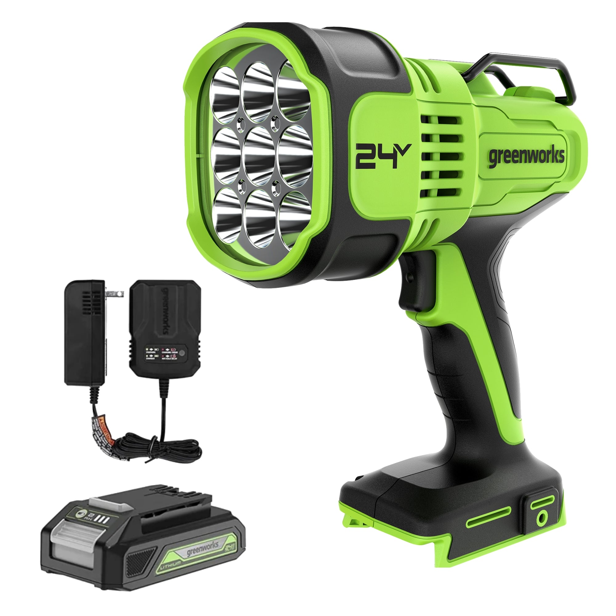 24V Cordless Battery Spot Light with 2.0Ah Battery & Charger - Portable Work Light for Outdoor Camping, Hunting, and Emergency Use