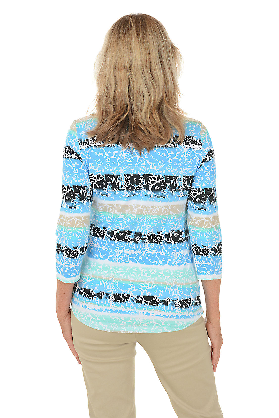 Prints Charming Lagoon Watercolor Floral Top - Women's Boho Blouse for Beach Vacation & Summer Outfits
