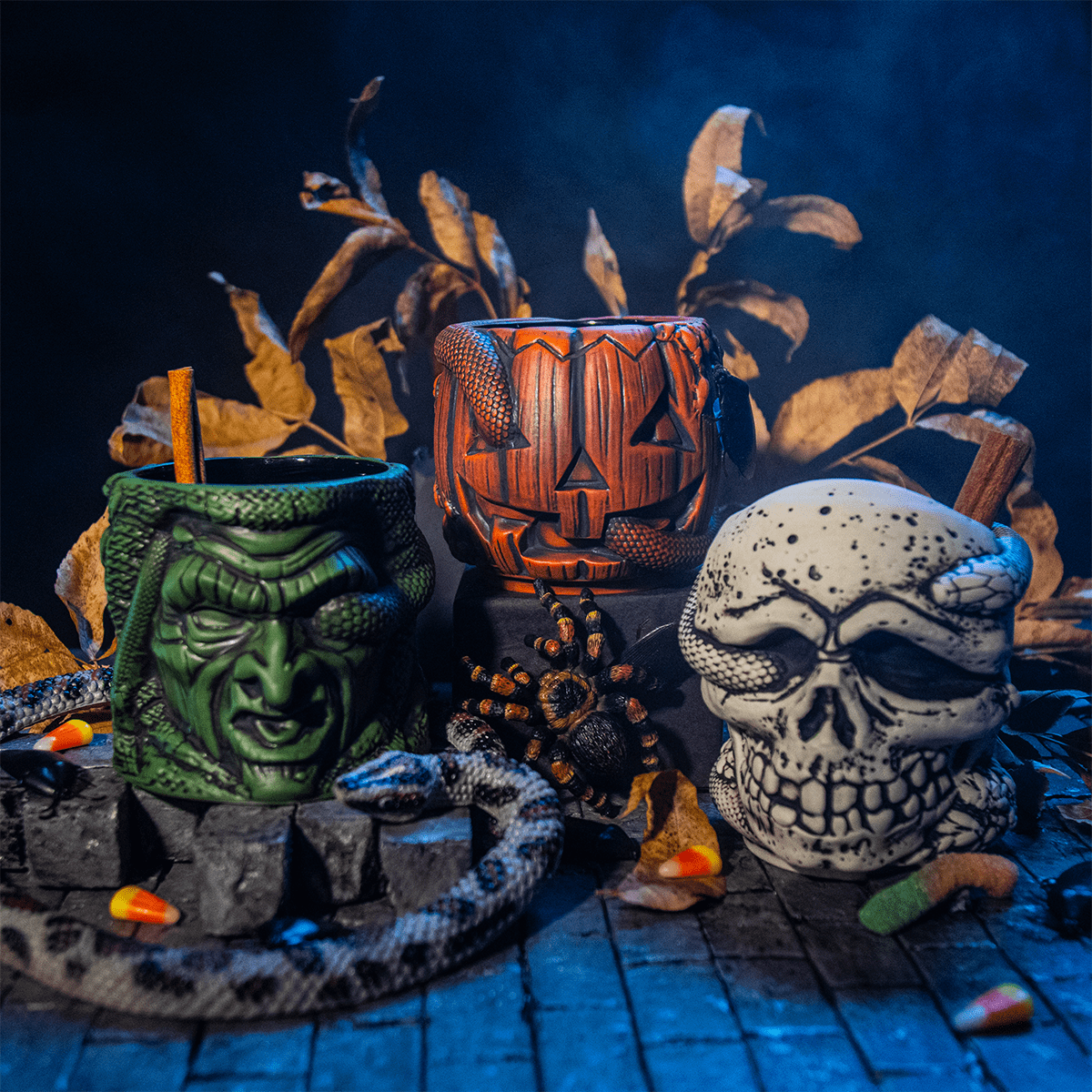 Halloween III: Season of the Witch Stacking Tiki Mug Set - Horror Movie Collectible Cups for Halloween Parties & Themed Decor