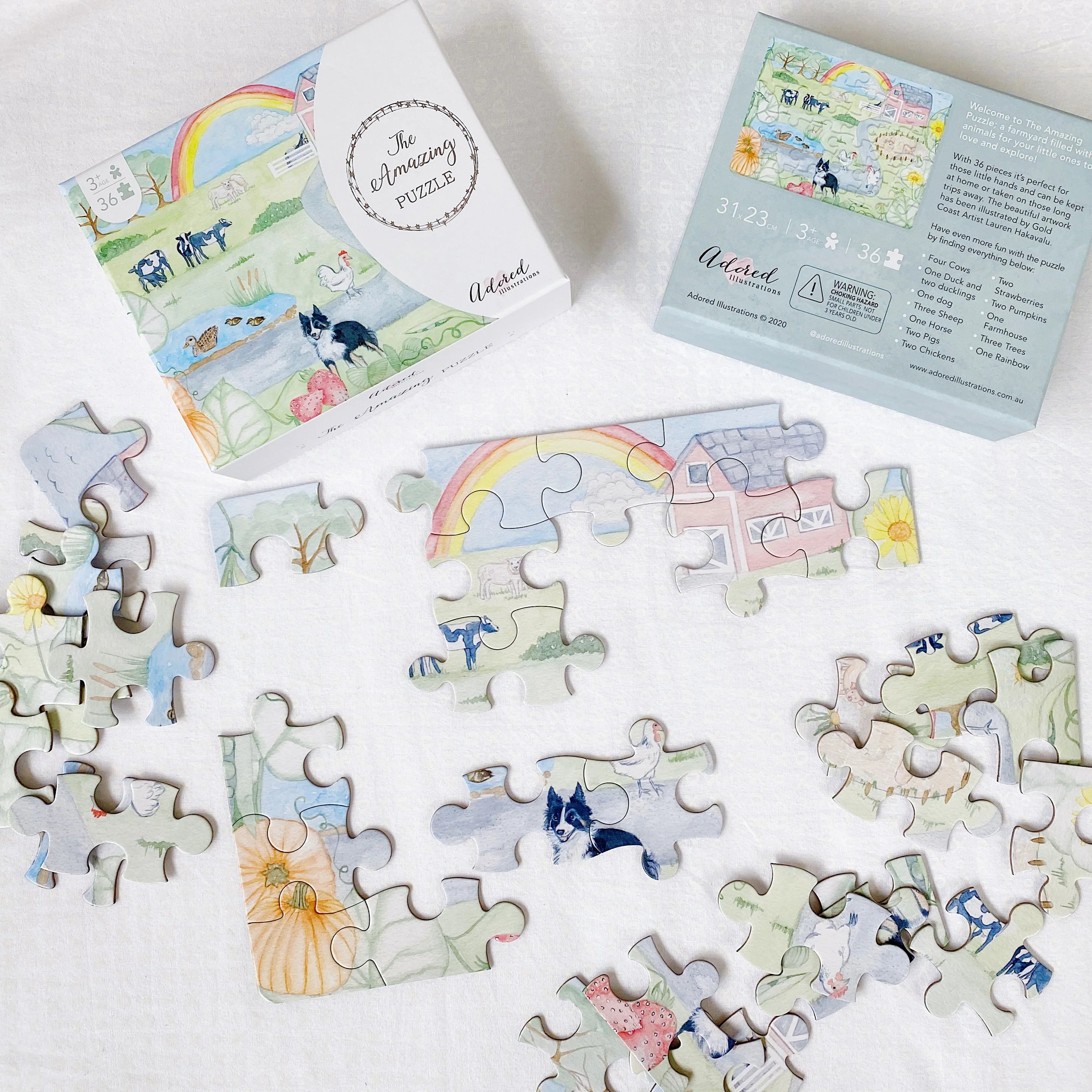 36-Piece Farm Animal Puzzle for Kids - Fun & Educational Toy for Toddlers, Preschool Learning Activity, Perfect for Birthday Gifts & Classroom Playtime