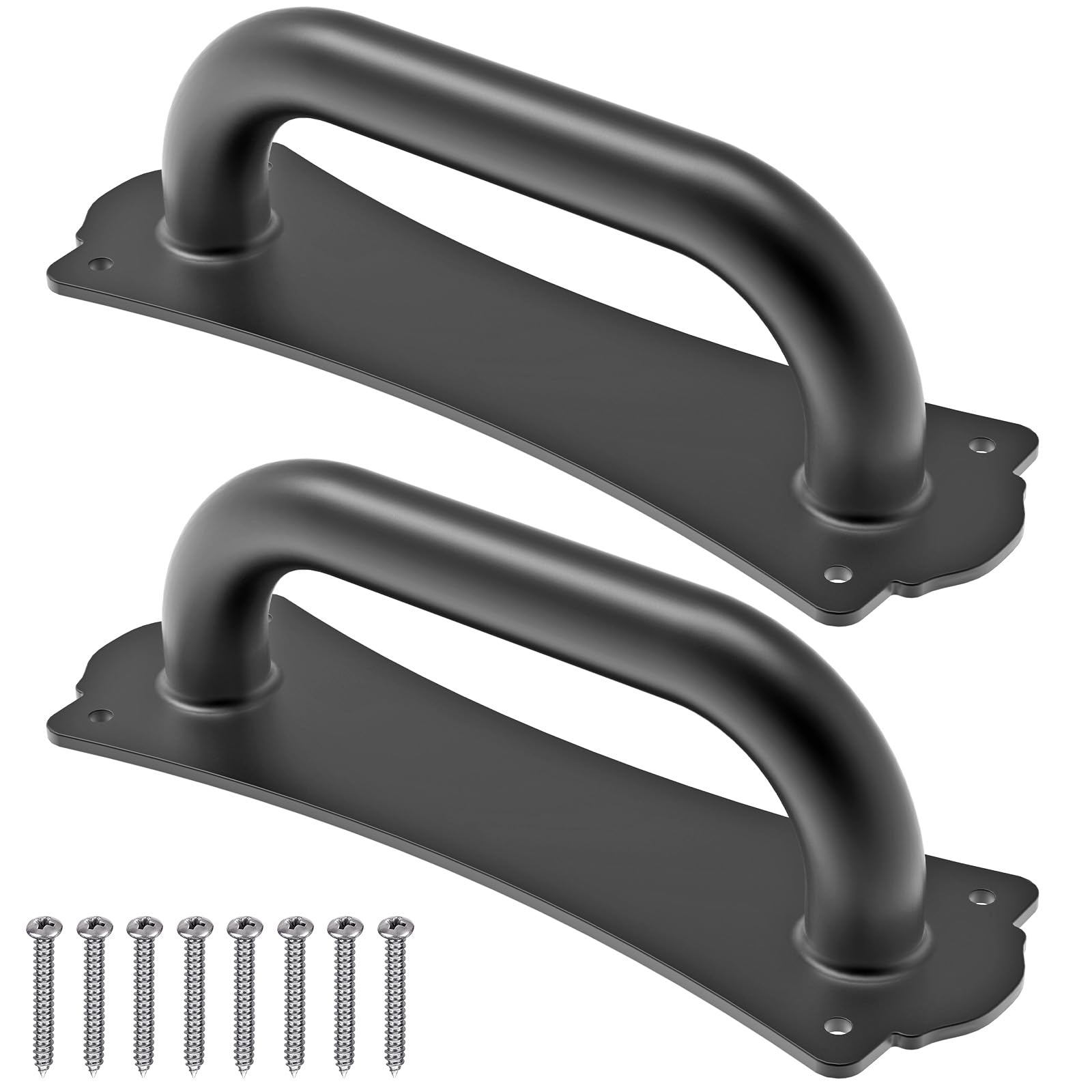 Dolibest 7.8'' Heavy Duty Steel Door Handle - 2 Pack Metal Fence Gate Pull Handle for Sliding Doors, Barn Doors, Closet & Garage | Includes Installation Hardware & Easy to Install | Perfect for Home, Farm & Industrial Use