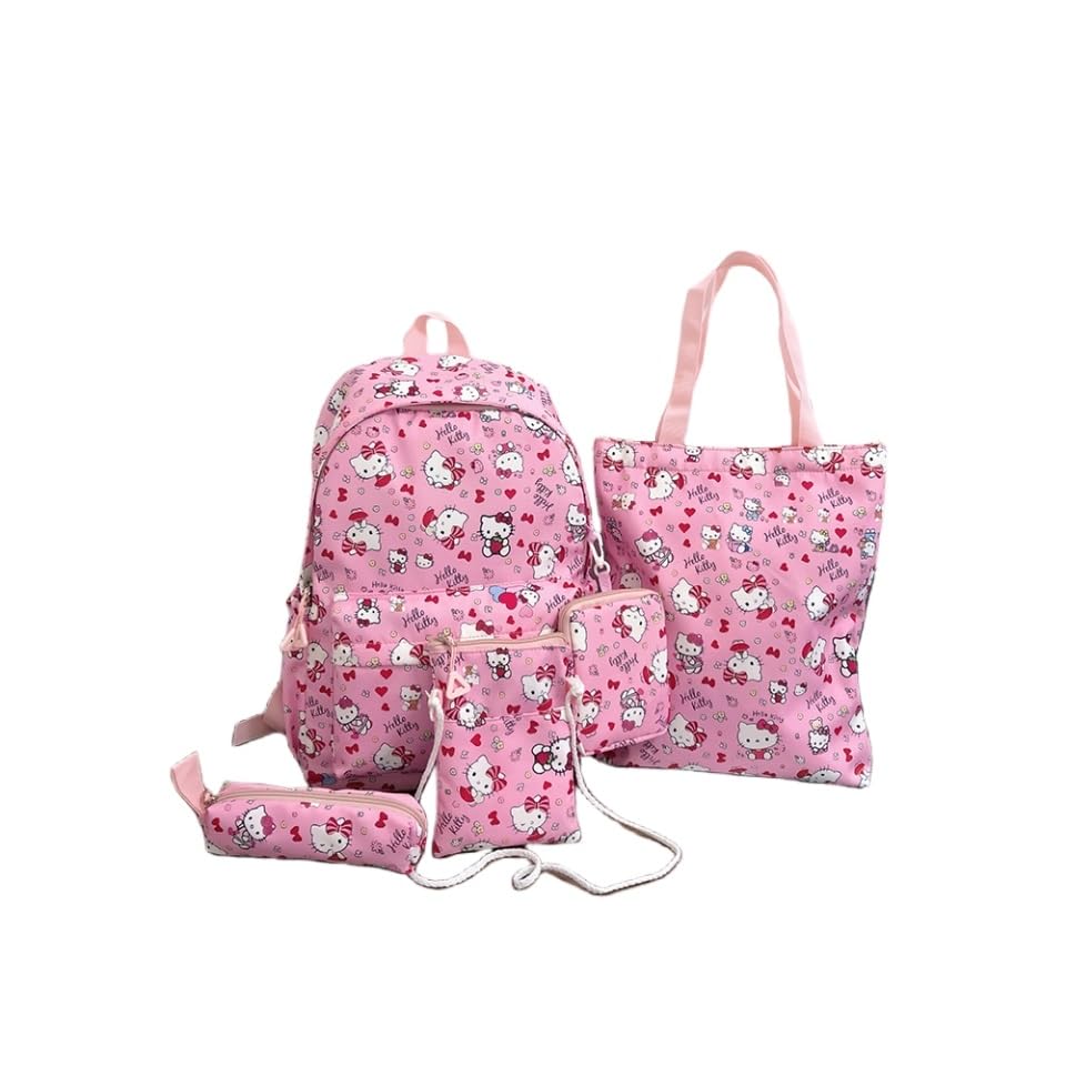 Stylish Pink Cartoon Print Multi-Functional Backpack 11