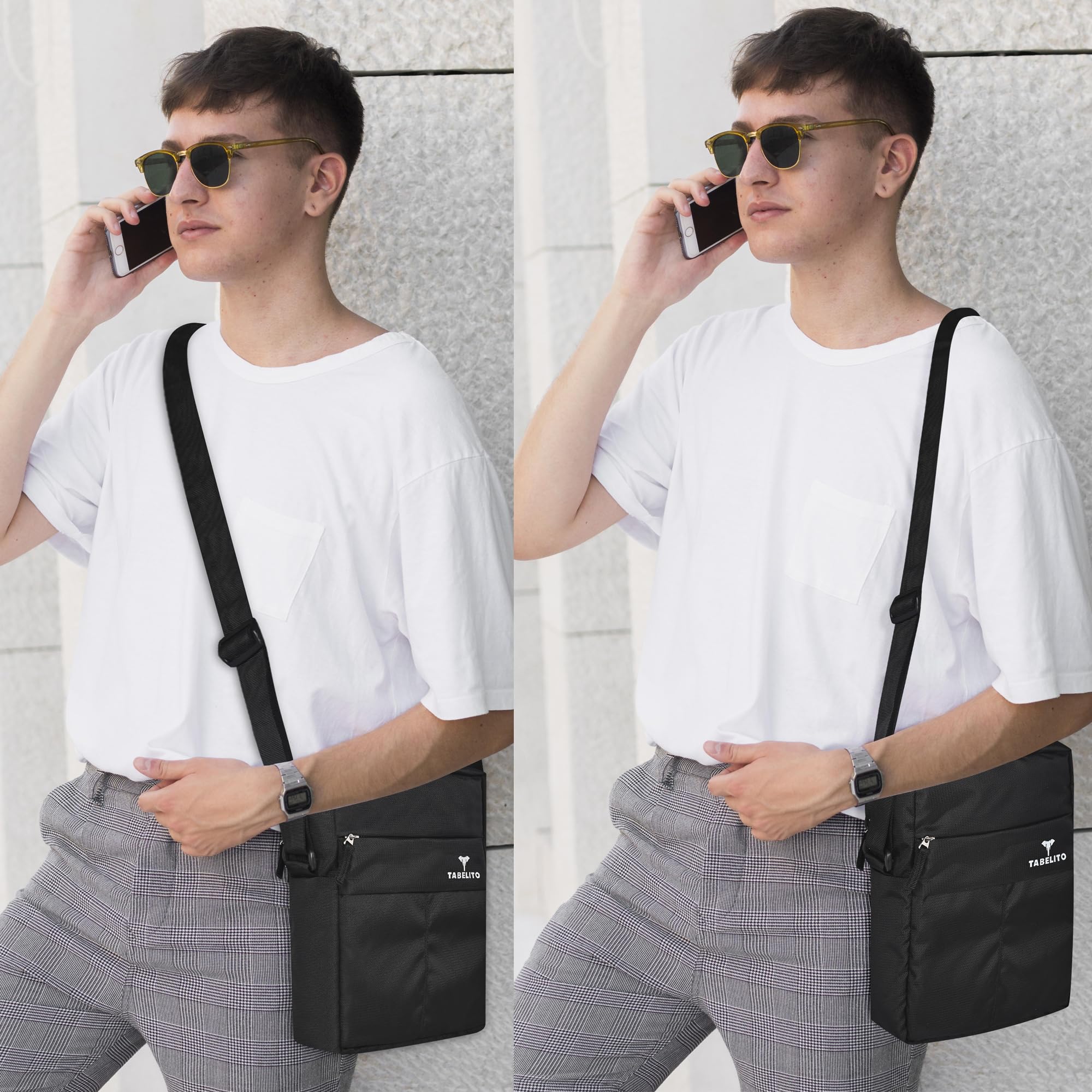 TABELITO Waterproof Crossbody Bag for Men & Women - Adjustable Shoulder Strap, Travel & Everyday Use - Fits Tablet, Phone, Wallet, Passport, Cash & Cards | Perfect for Commuting, Shopping & Travel Adventures