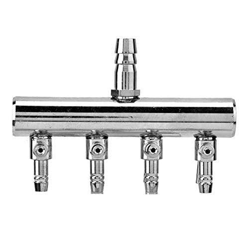4-Way Stainless Steel Aquarium Air Valve Splitter for Fish Tank Oxygen Control
