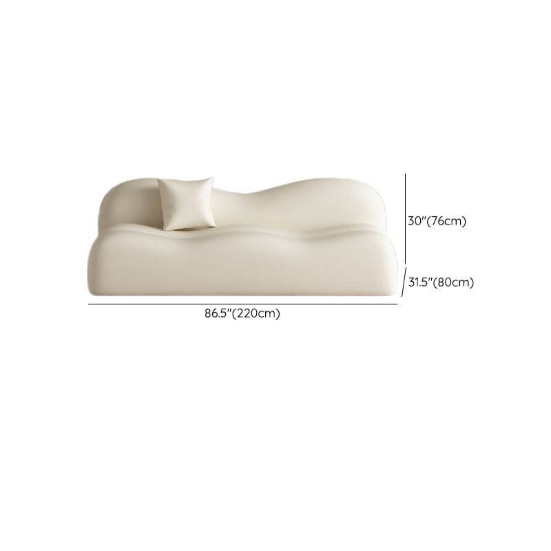 Stylish Waterproof Solid Color Sofa in Chalk - Comfortable 3-5 Seater for Living Room, Lounge & Family Gatherings