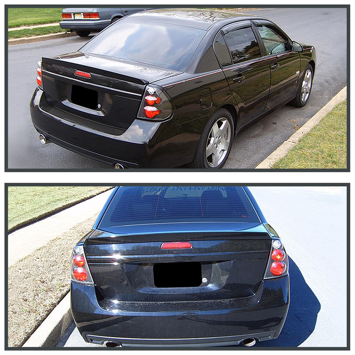 Spec-D Tuning Black Housing Clear Lens Tail Lights for 2004-2007 Chevy Malibu (Excluding Maxx) - Left & Right Pair Assembly - Upgrade Your Car's Rear Style & Visibility for Night Driving & Custom Looks