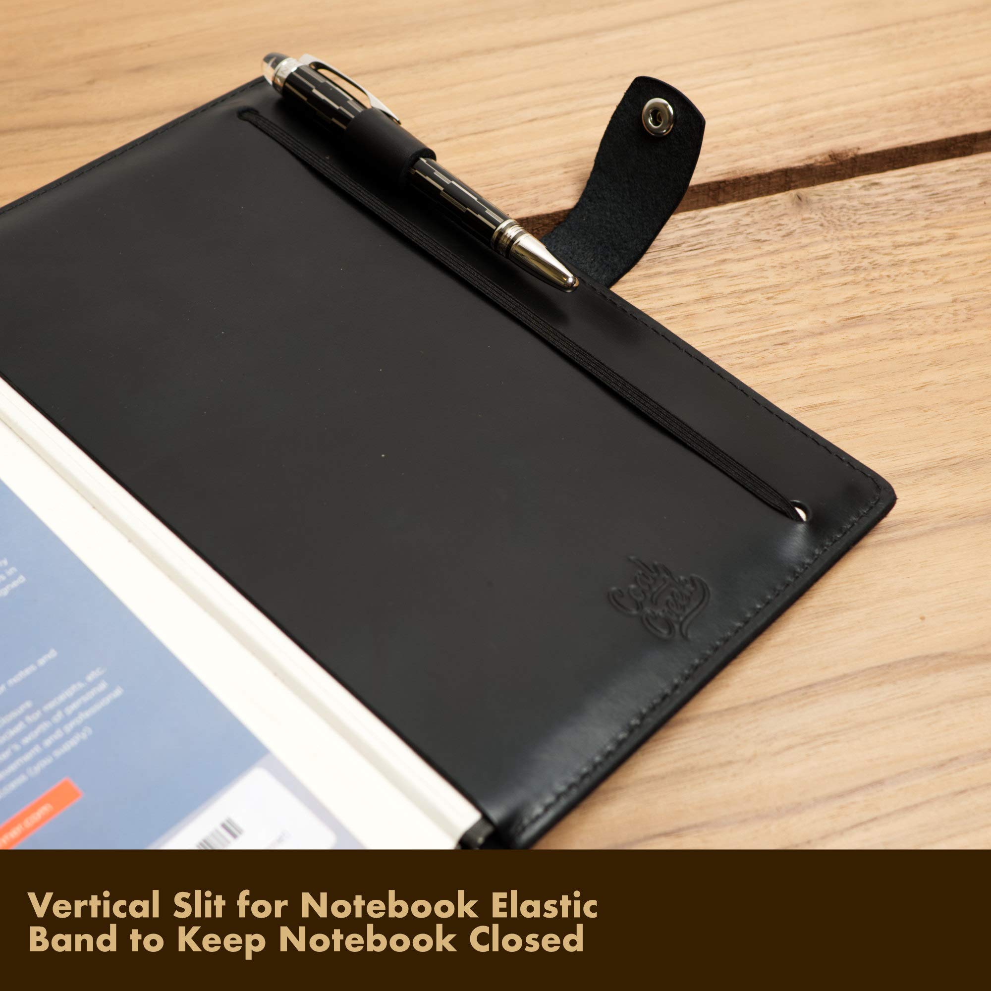Premium A5 Notebook Leather Cover - Handmade in USA with Horween Chromexcel Full Grain Leather - Fits Rhodia, Leuchtturm1917 & Hobonichi - Perfect for Journaling, Note-Taking & Office Use