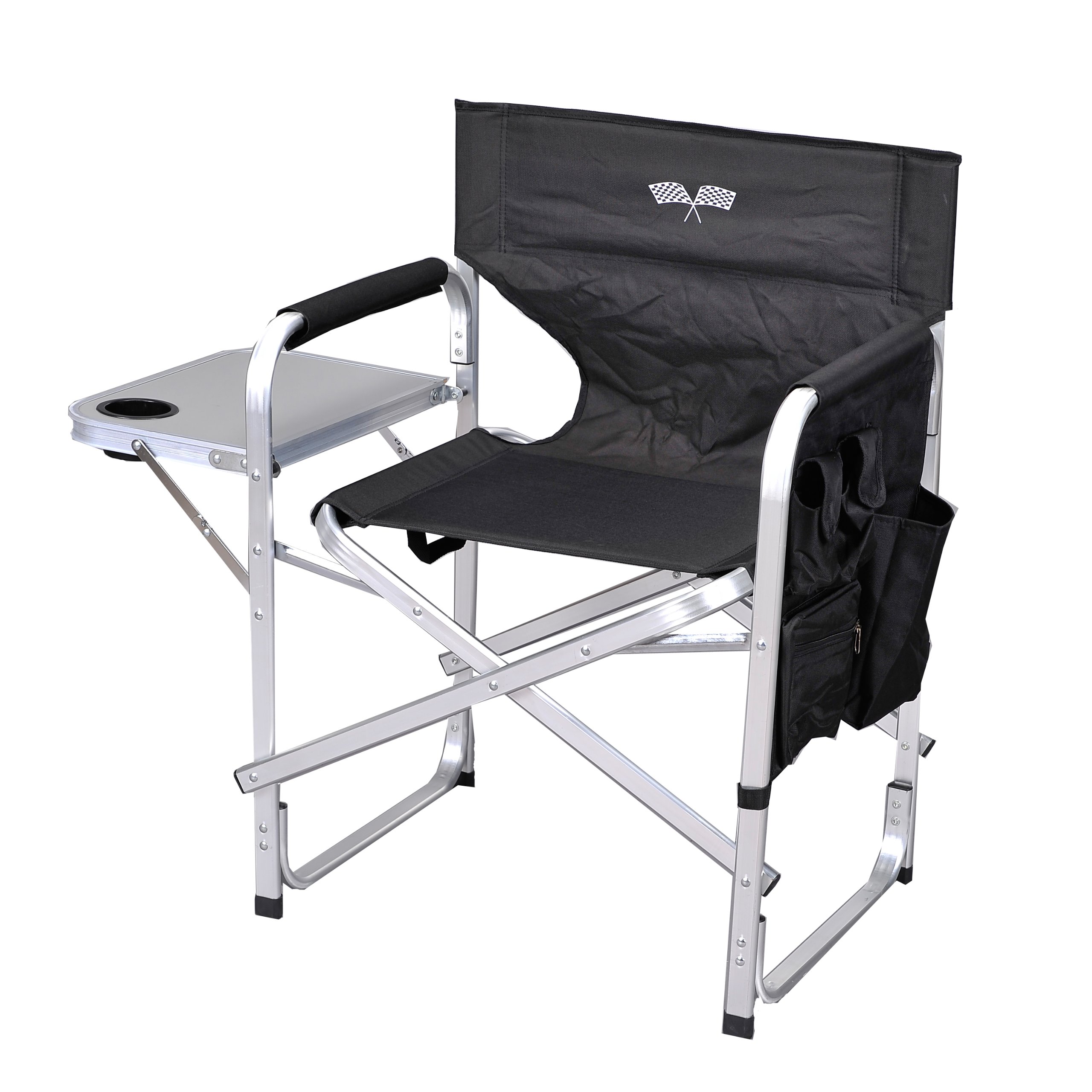 Stylish Full Back Folding Director's Chair for Outdoor Camping, Picnics, Beach & Backyard Relaxation - Portable Comfortable Camp Chair