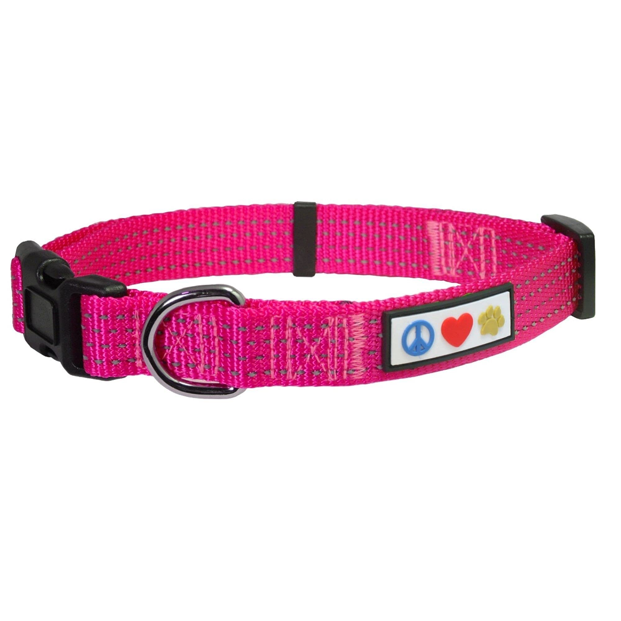 Pawtitas Reflective Dog Harness, Collar & Leash Set - Small & XS Sizes, Pink | High Visibility Safety Gear for Night Walks, Jogging & Outdoor Adventures