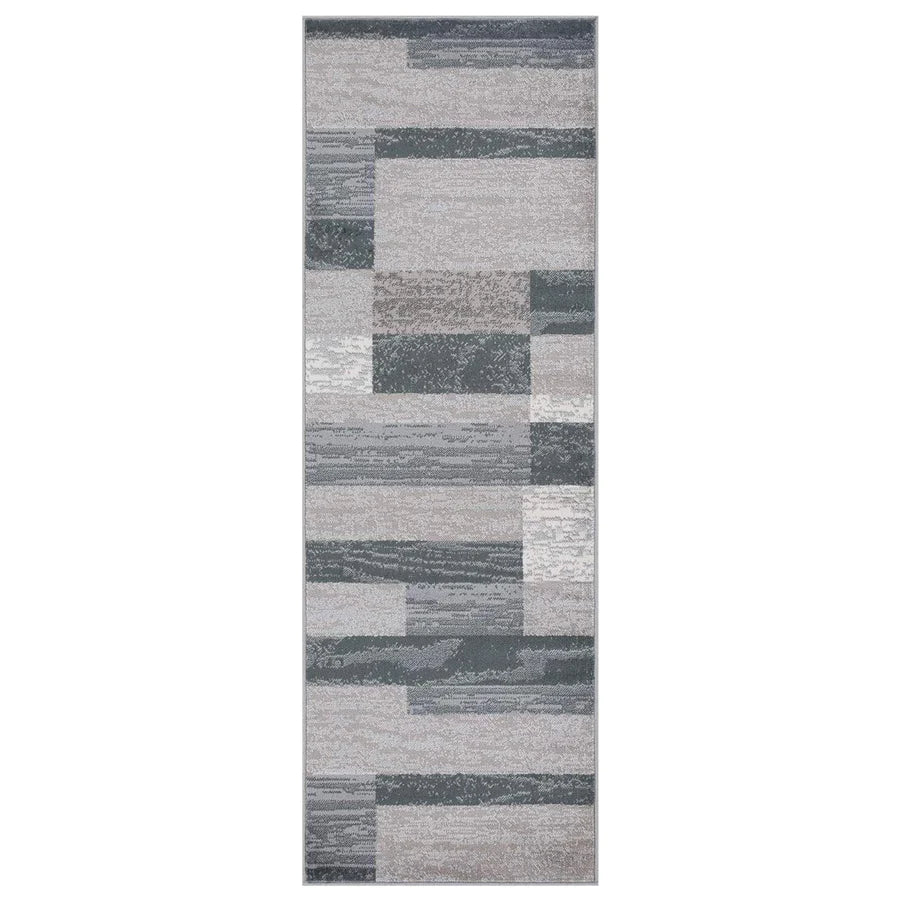 Stylish Rockwood Contemporary Geometric Patchwork Area Rug - Non-Slip Indoor Runner for Living Room, Bedroom & Office Decor