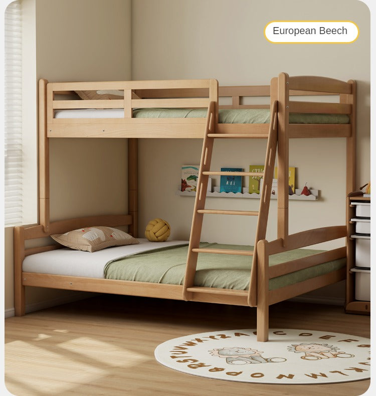 Solid Wood Beech & Birch White Detachable Bunk Bed for Kids - Perfect for Small Bedrooms, Guest Rooms & Space-Saving Kids' Rooms