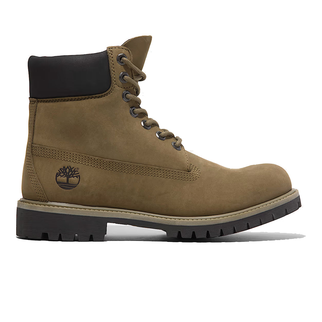 Premium 6 Inch Waterproof Boots for Men - Olive Nubuck Leather Work Boots - Ideal for Hiking, Construction & Outdoor Activities
