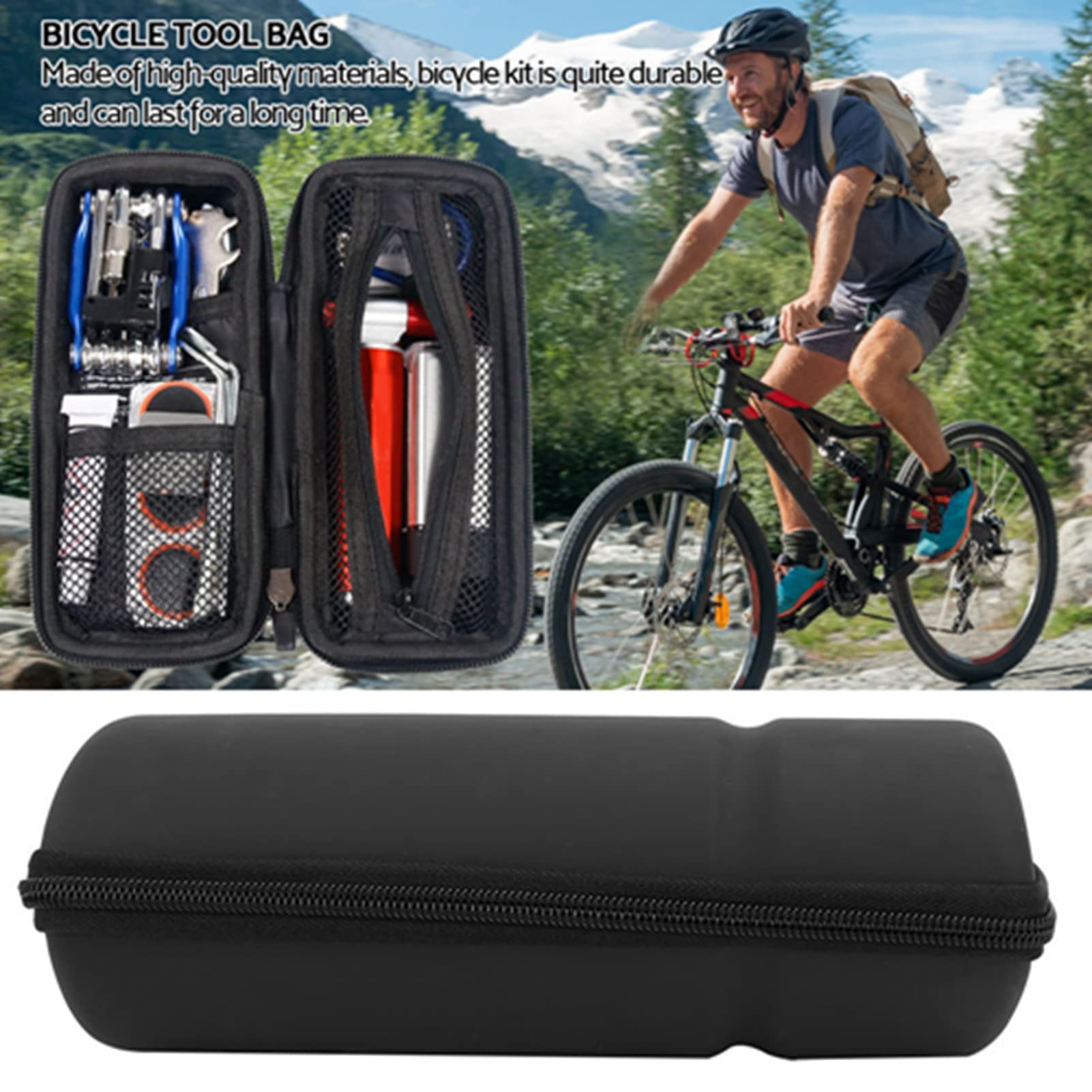 Durable Bike Tool Storage Bag - Waterproof Bike Repair Tool Pouch with Sealed Zipper | Compact Bicycle Tire Repair Kit Organizer for MTB, Road & Mountain Bikes | Perfect for Cycling Maintenance & On-the-Go Repairs