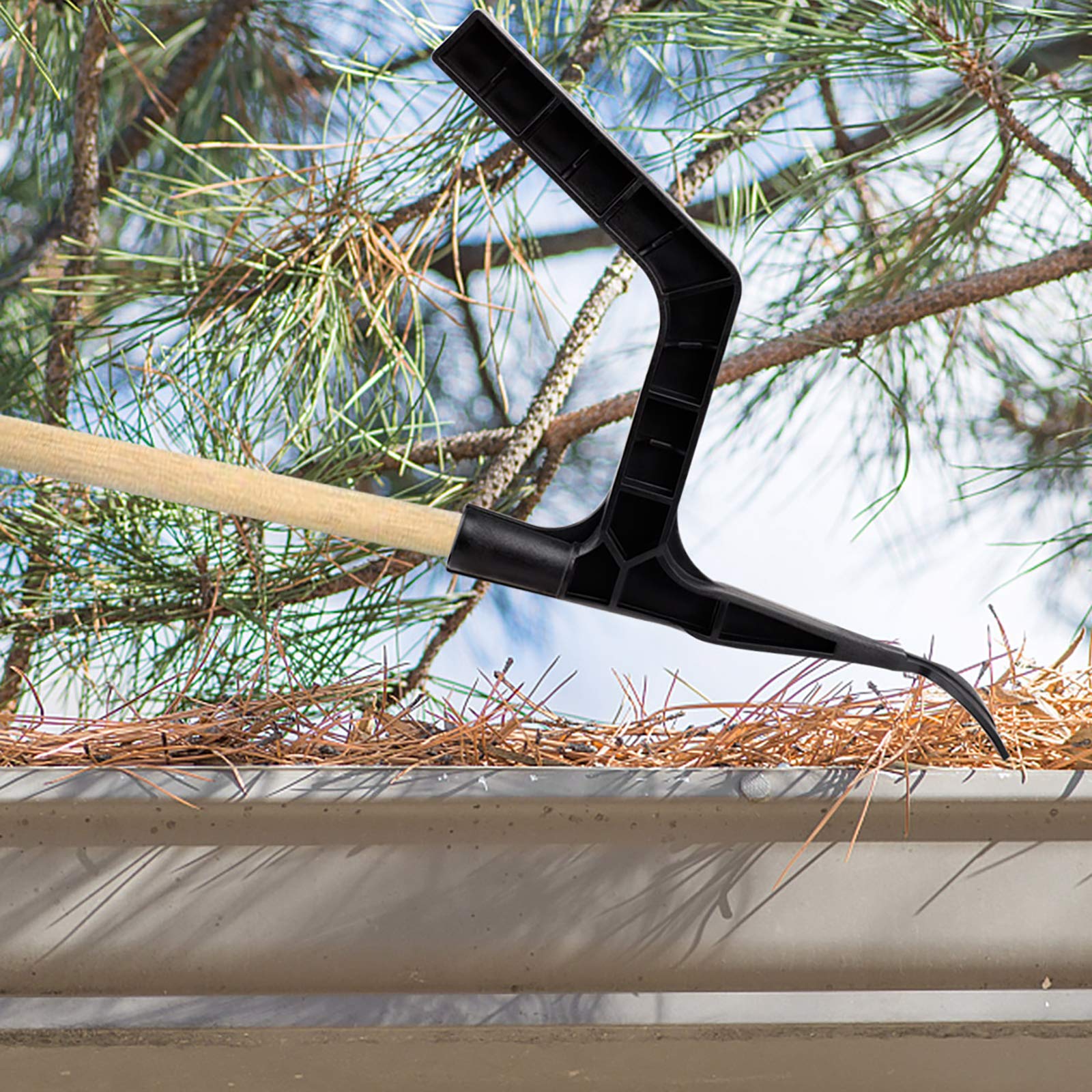 Premium Roof Gutter Cleaning Tool with Threaded Spoon & Scoop - Heavy Duty Leaf & Debris Remover for Gutters - Perfect for Homes, Villas, Townhouses & Garden Maintenance