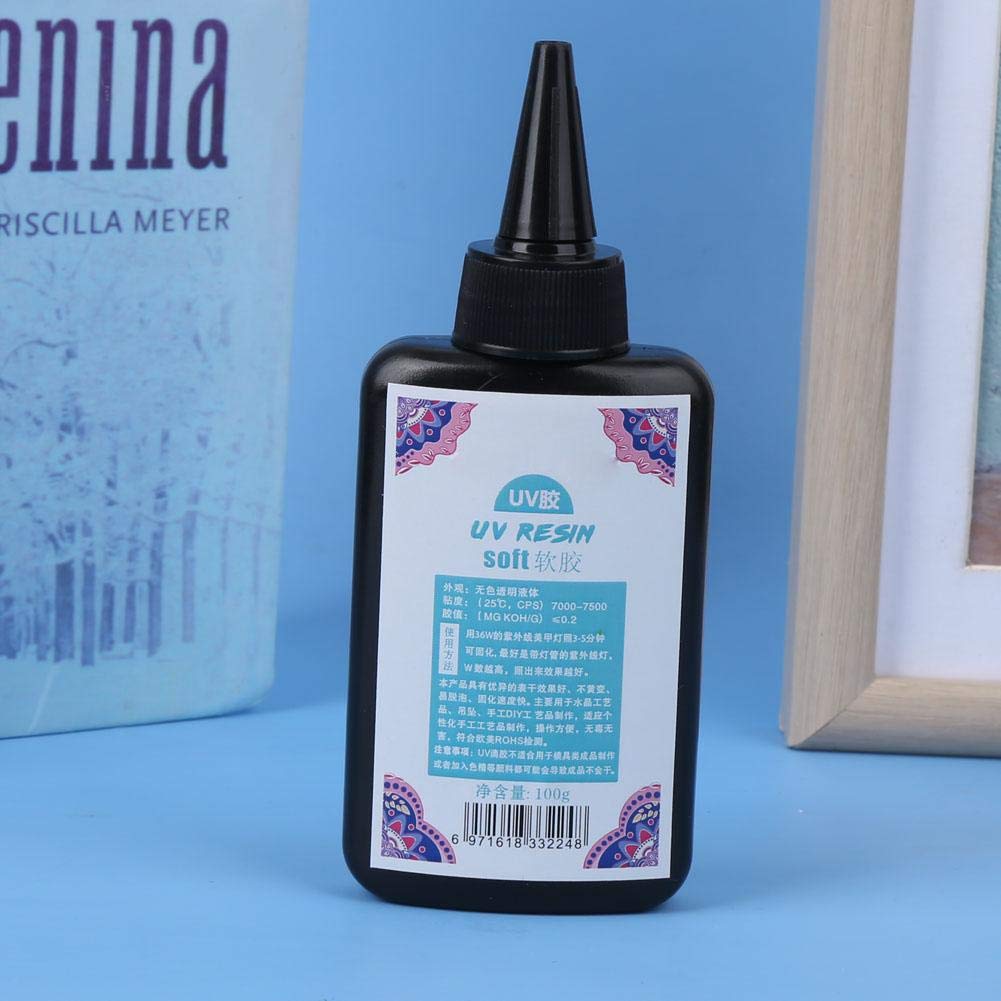 UV Fast-Drying Resin Glue for DIY Jewelry Making - Soft Curing Epoxy Adhesive for Crafts, Painting & Art Projects (100g) - Perfect for Resin Jewelry, Home Decor & Creative DIY Gifts