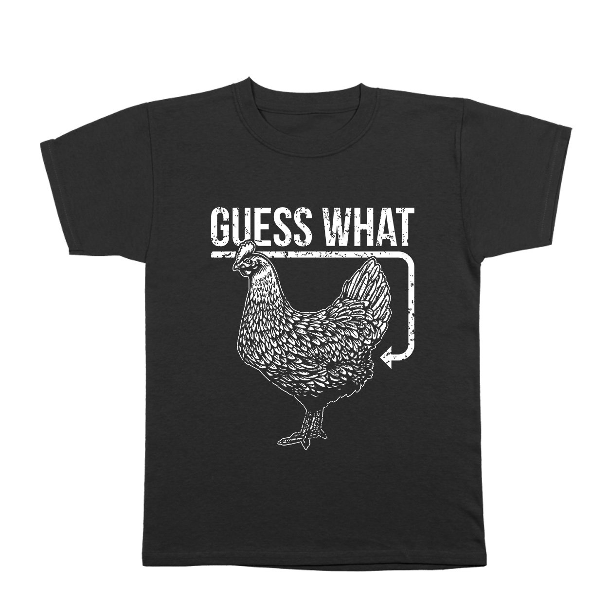 Guess What? Chicken Butt Funny Youth T-Shirt - Trendy Graphic Tee for Kids & Teens - Perfect for Casual Wear, School, and Family Gatherings