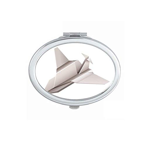 DIYthinker Origami Geometric Abstract Aircraft Pattern Mirror - Portable Foldable Double-Sided Makeup Mirror for Travel, Home Vanity & Handbag (Handmade Craft Gift)