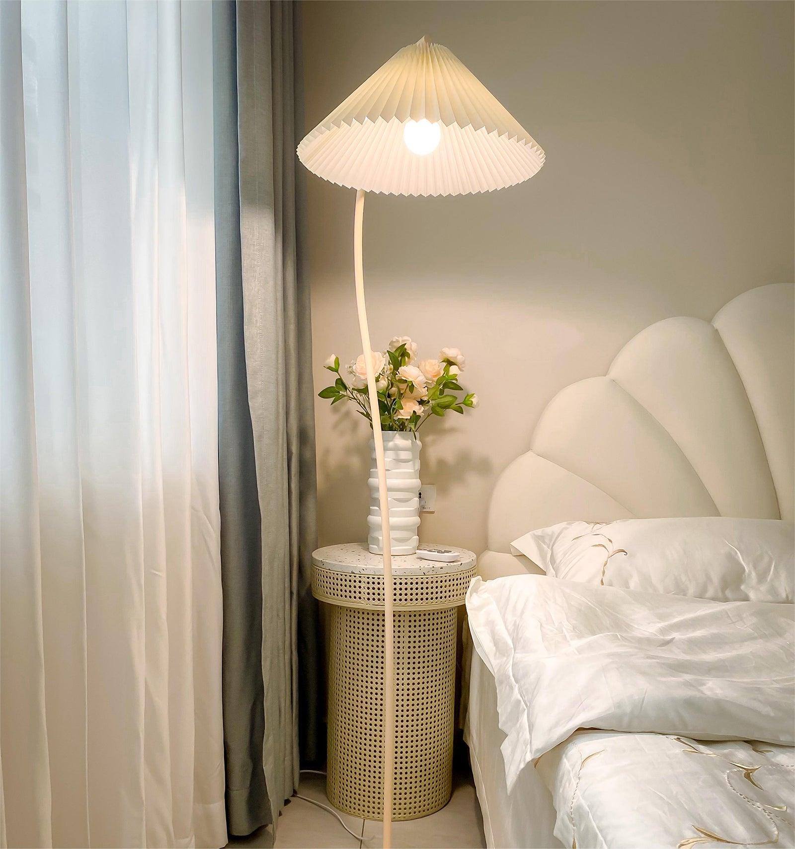 Crescini Pleated Floor Lamp - Modern LED Standing Light for Living Room, Bedroom & Office - Adjustable Brightness & Stylish Home Decor