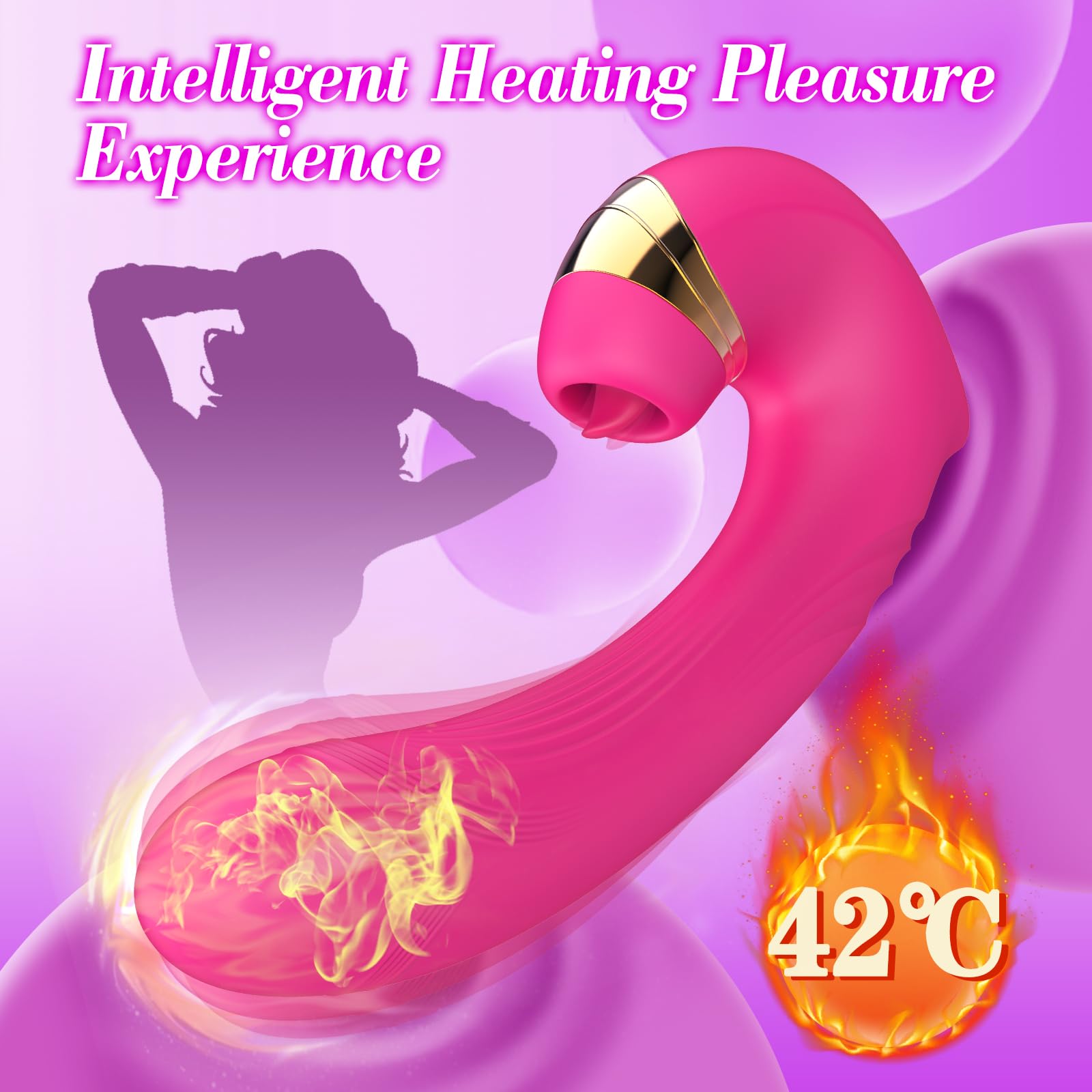Premium 3-in-1 Women's Vibrator - Clitoral, G-Spot & Tongue Stimulator with 10 Vibration & 10 Rotation Modes | Nipple & Clit Stimulating Adult Toy for Women & Couples | Perfect for Solo Play & Romantic Nights