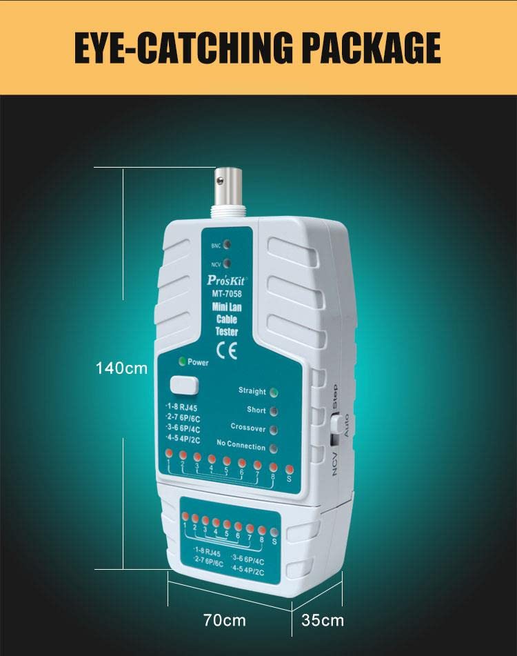 MT-7058 Mini LAN Cable Tester - Multifunctional Network Tester with Wire & Wireless Cable Tracking - Perfect for Home, Office & IT Network Maintenance