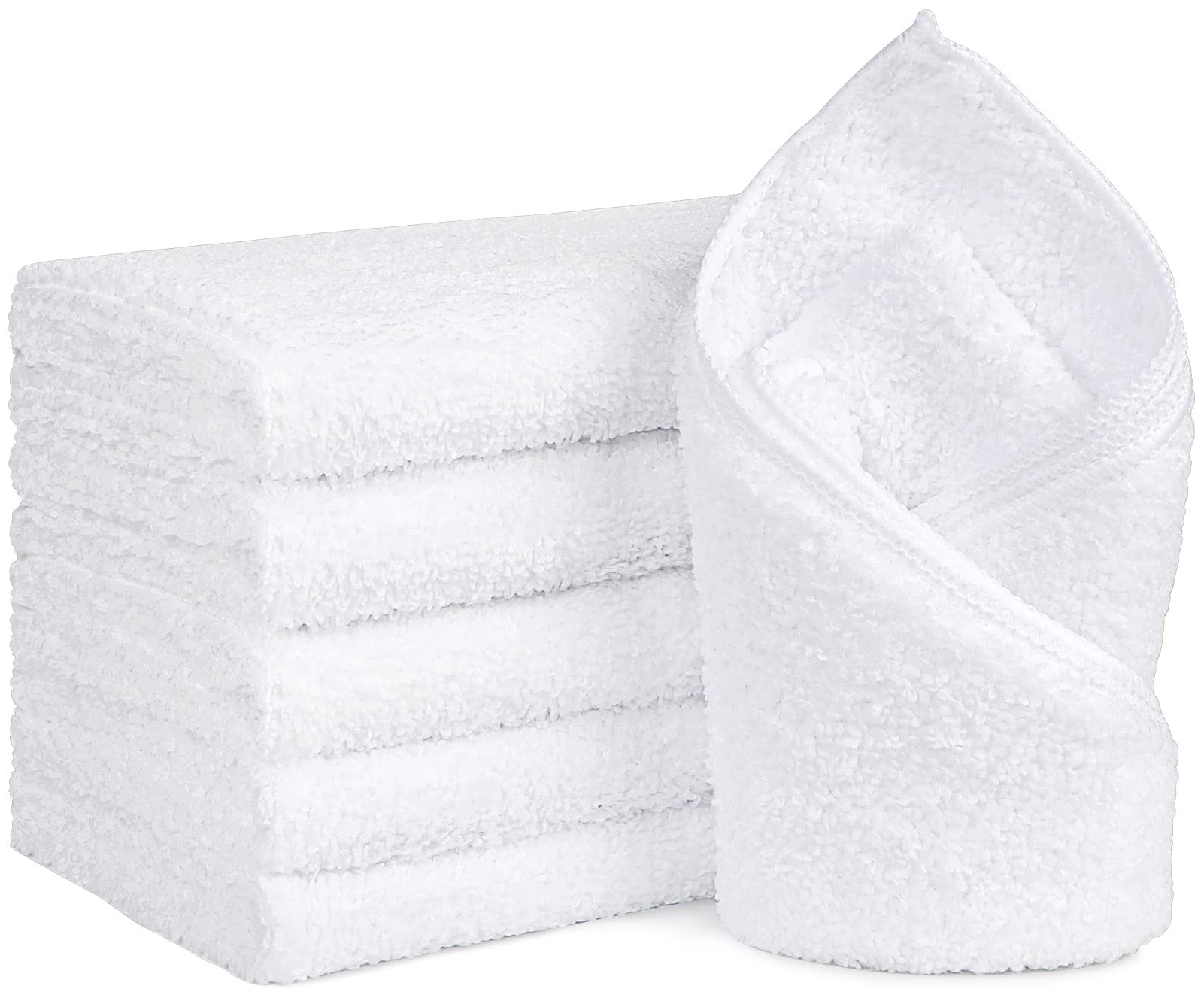 Orighty 6-Pack White Hand Towels - Quick Drying & Absorbent Microfiber Gym Towels 16x28 inches - Lightweight & Thin White Yoga Towel for Gym, Travel & Home - Multi-Purpose Camping Towel for SPA, Hotel, Bathroom & Outdoor Activities