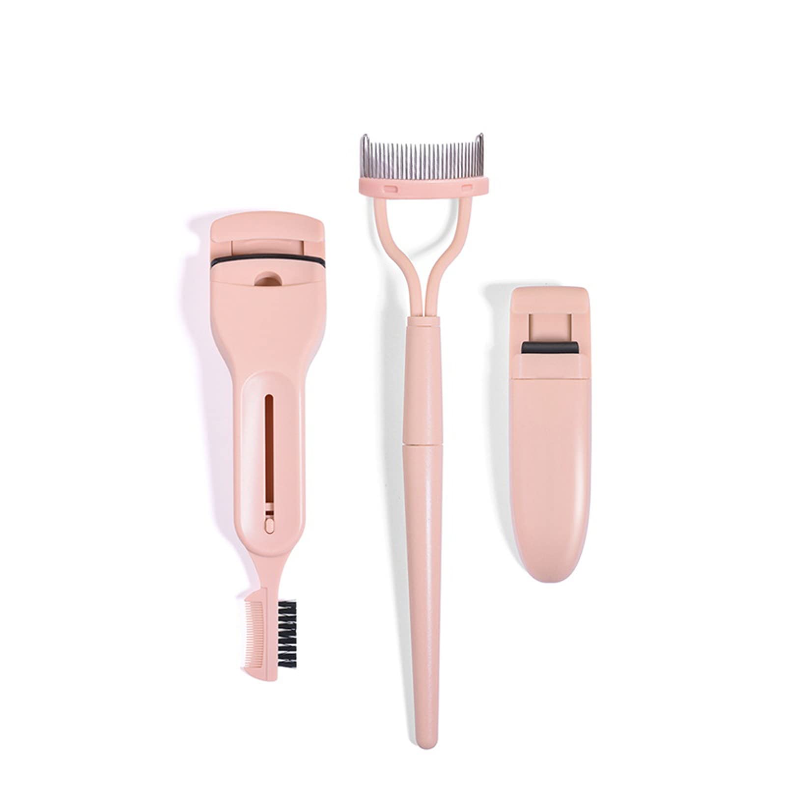 3-Piece Eyelash Makeup Tools Set - Metal Eyelash Curler, Comb Separator & Segmented Curler | Professional Makeup Kit for Women & Girls | Perfect for Home, Travel & Salon Use