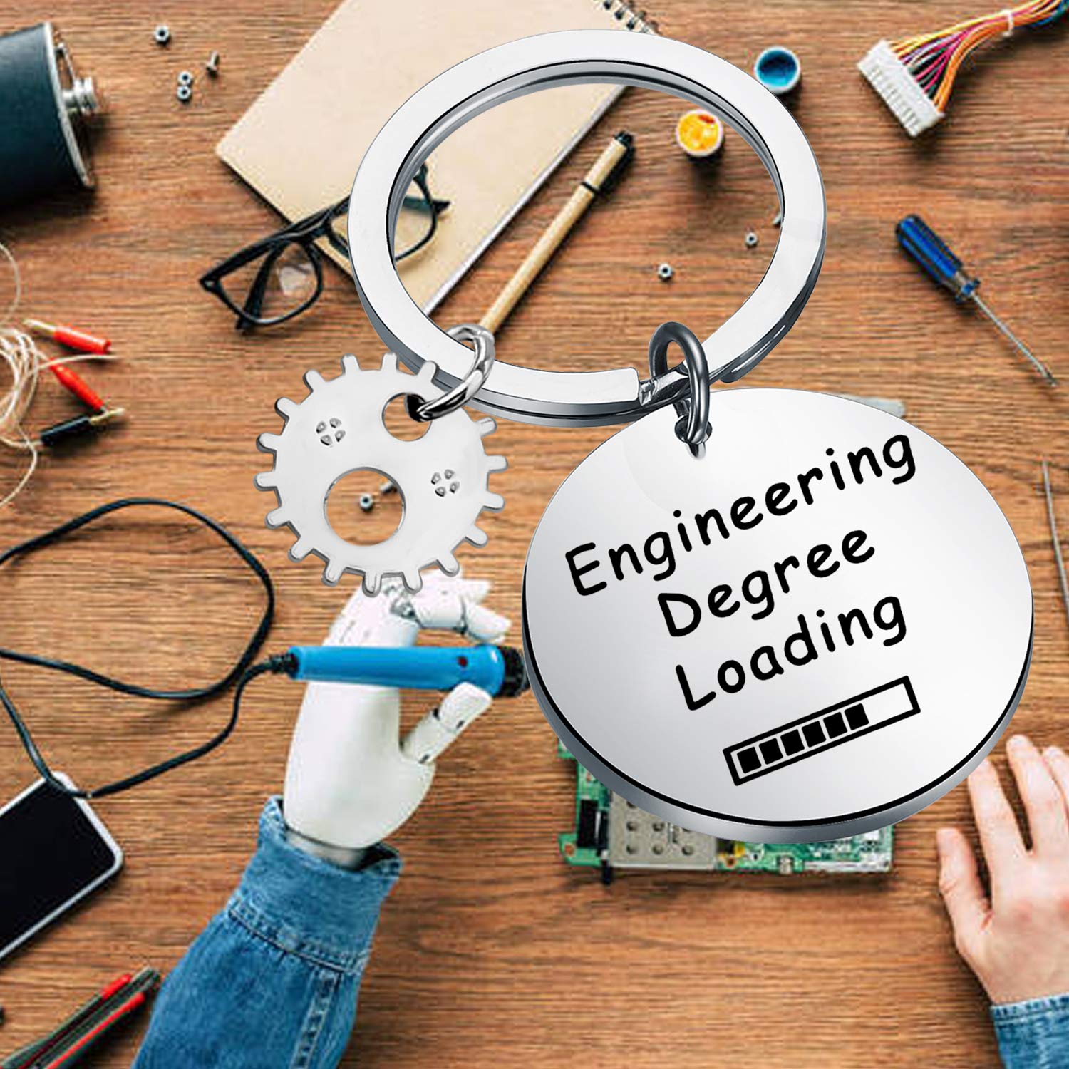 HOLLP Engineering School Graduation Gift - Personalized Engineering Degree Loading Keychain for Students - Perfect for Graduation Parties, Gifts & Daily Use