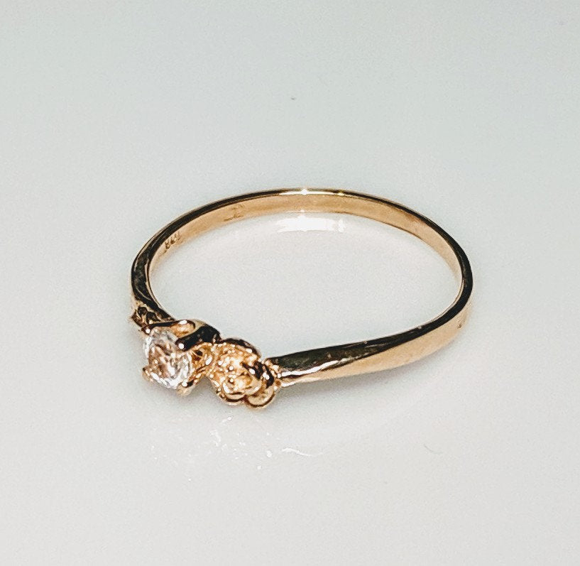 10Kt Solid Gold Natural Gemstone Rose Promise Ring - Sapphire, Ruby, Emerald, Topaz, Peridot, Garnet, Amethyst Birthstone Jewelry - Size 4-7, Perfect for Anniversaries, Engagements & Special Occasions