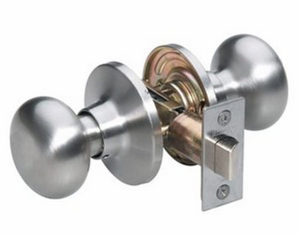 Master Lock Hall/Closet Door Knob - Satin Nickel Finish, Biscuit Style Knob (BCO0415) for Bedroom, Bathroom & Office Doors - Secure & Stylish Interior Door Hardware