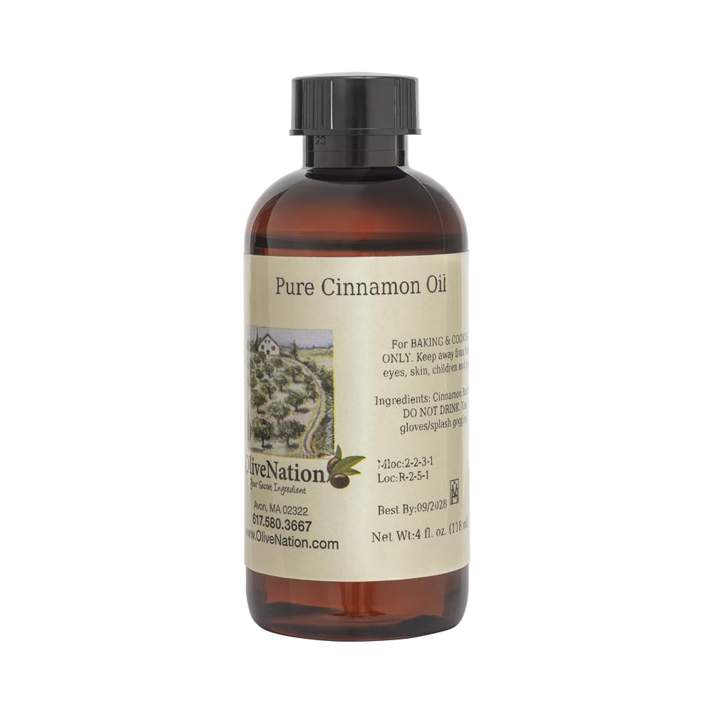 OliveNation Pure Food Grade Cinnamon Bark Essential Oil - 32 fl oz for Baking, Candy Making, Chocolate Flavoring & Beverages | Perfect for Holiday Recipes, DIY Spice Blends & Aromatherapy