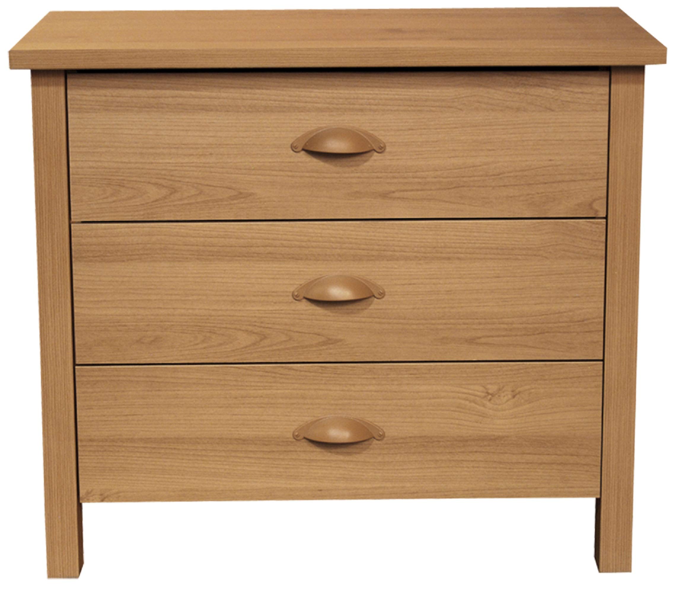 Venture Horizon 3 Drawer Nouvelle Chest - Solid Oak Wood Dresser for Bedroom, Living Room & Office Storage