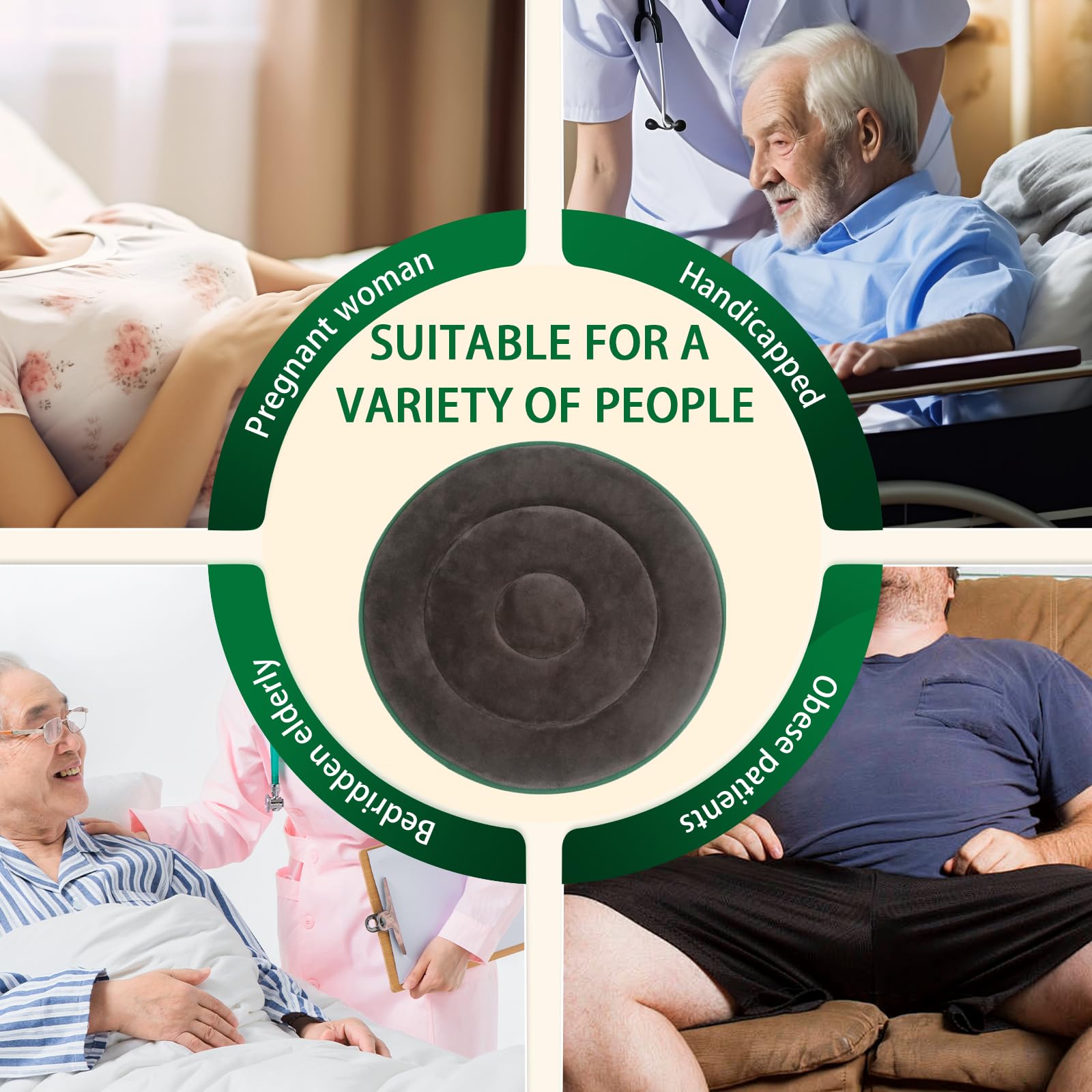360 Degree Swivel Seat Cushion for Car & Office Chair - Rotating Pivot Disc Pad for Elderly & Disabled - Assist Turning from Bed to Wheelchair - Ideal for Mobility Assistance & Comfort at Home/Car/Office