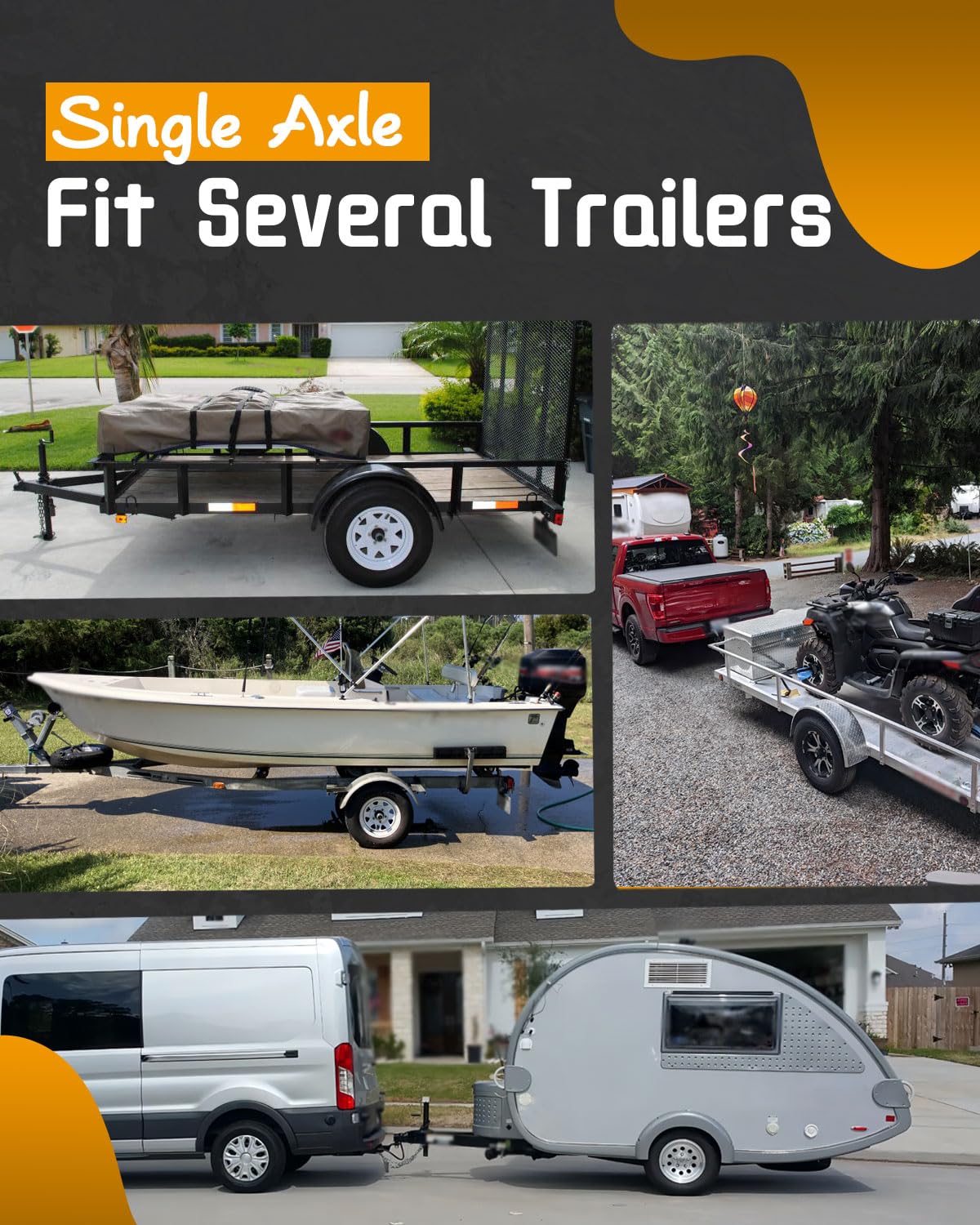 3500lb Single Trailer Axle Leaf Spring Kit - Heavy Duty 4 Leaf Spring with U-Bolt & Hanger Kit for Boat Trailers, Utility Trailers & Campers - Perfect for Towing, Hauling & Off-Road Adventures