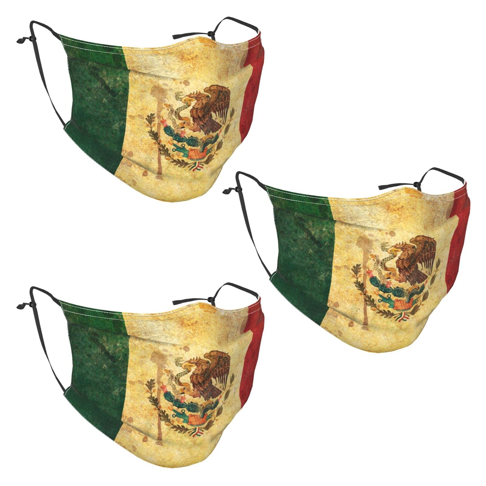 3 Pack African Union Flag Face Masks - Reusable, Washable with 6 Filters - Breathable Face Cover for Men, Women & Teens - Perfect for Travel, School & Outdoor Activities