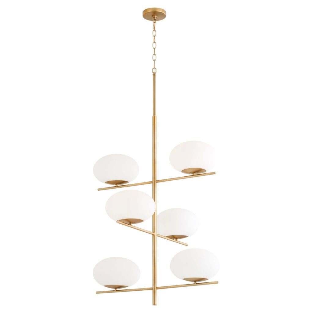 Cyan Design 11272 Aged Brass Pod Chandelier - Large Modern Ceiling Light Fixture for Dining Room, Living Room & Bedroom Lighting