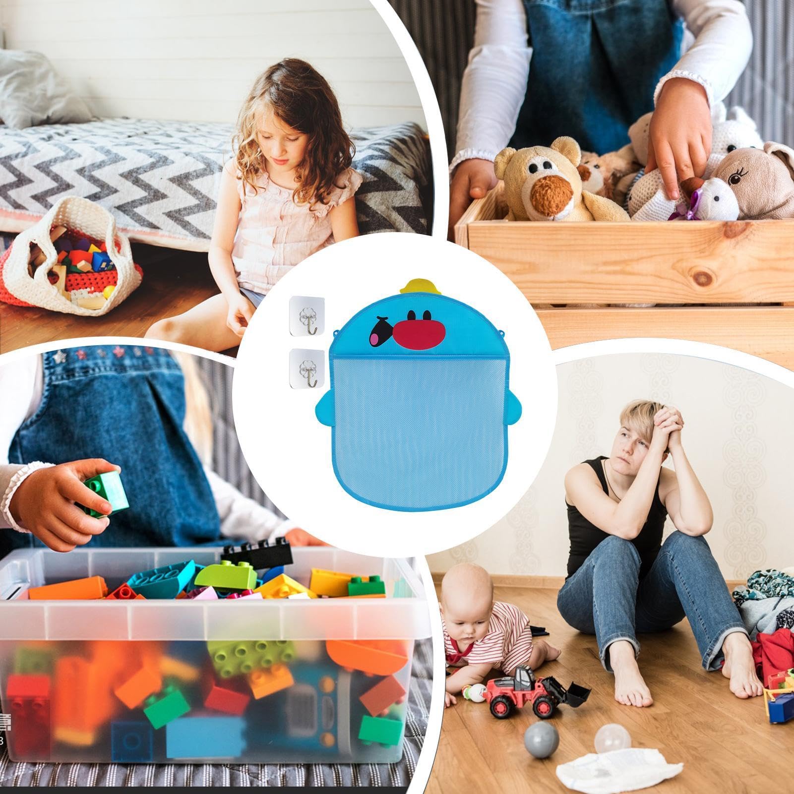 Kids Bath Toy Organizer - Bath Toy Holder Net & Storage Bag for Baby Shower Toys, Shampoo & Bath Accessories - Perfect for Bathtub, Nursery & Bathroom Organization
