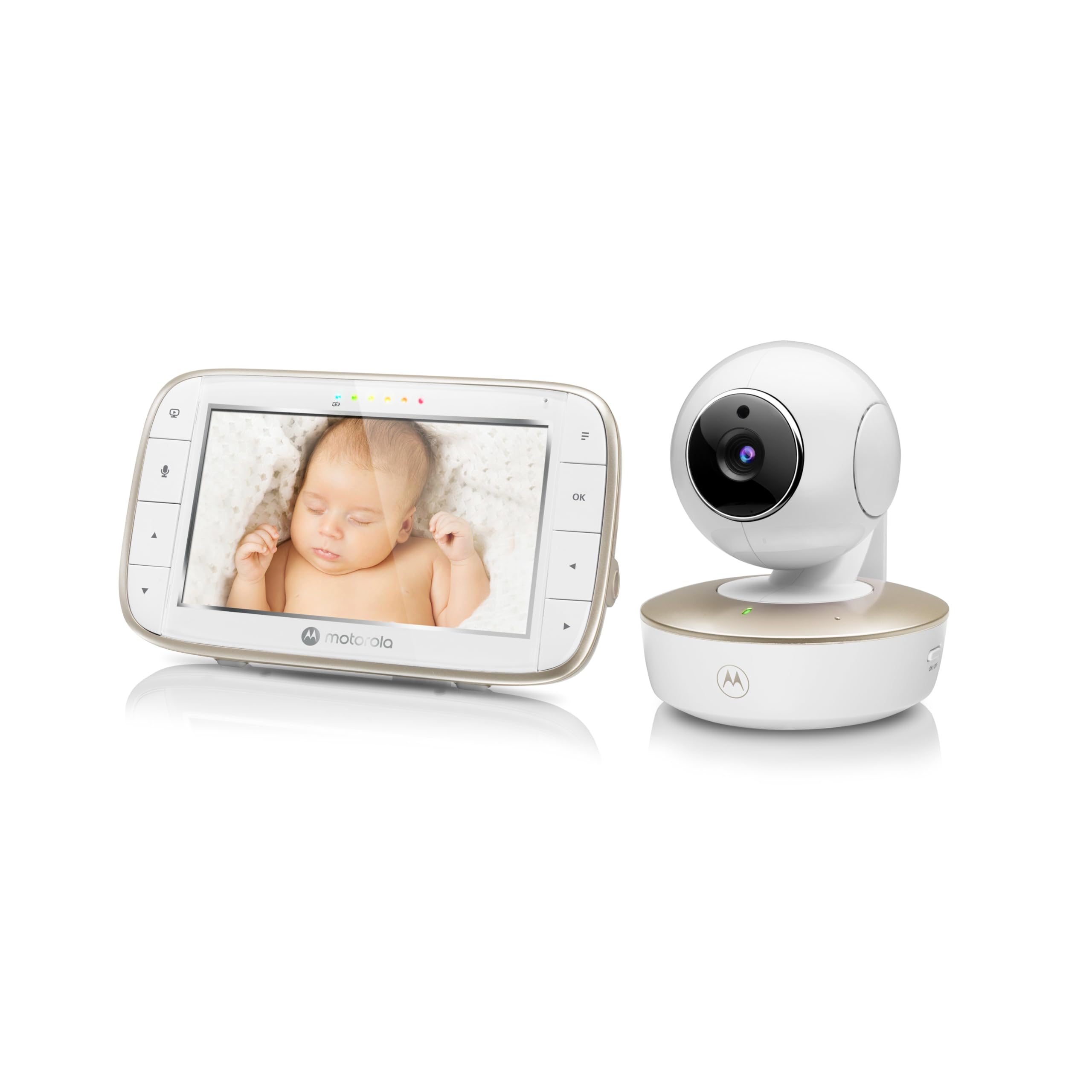 Motorola VM855 Baby Monitor with HD 720p Camera - Smartphone App, 1000ft Range, 2-Way Audio, Pan-Tilt-Zoom, Temperature Sensor & Lullabies | Wireless Nursery Camera for Crib Monitoring, Night Vision & Remote Parenting (Perfect for Newborn Care, Toddler Safety & Peace of Mind)