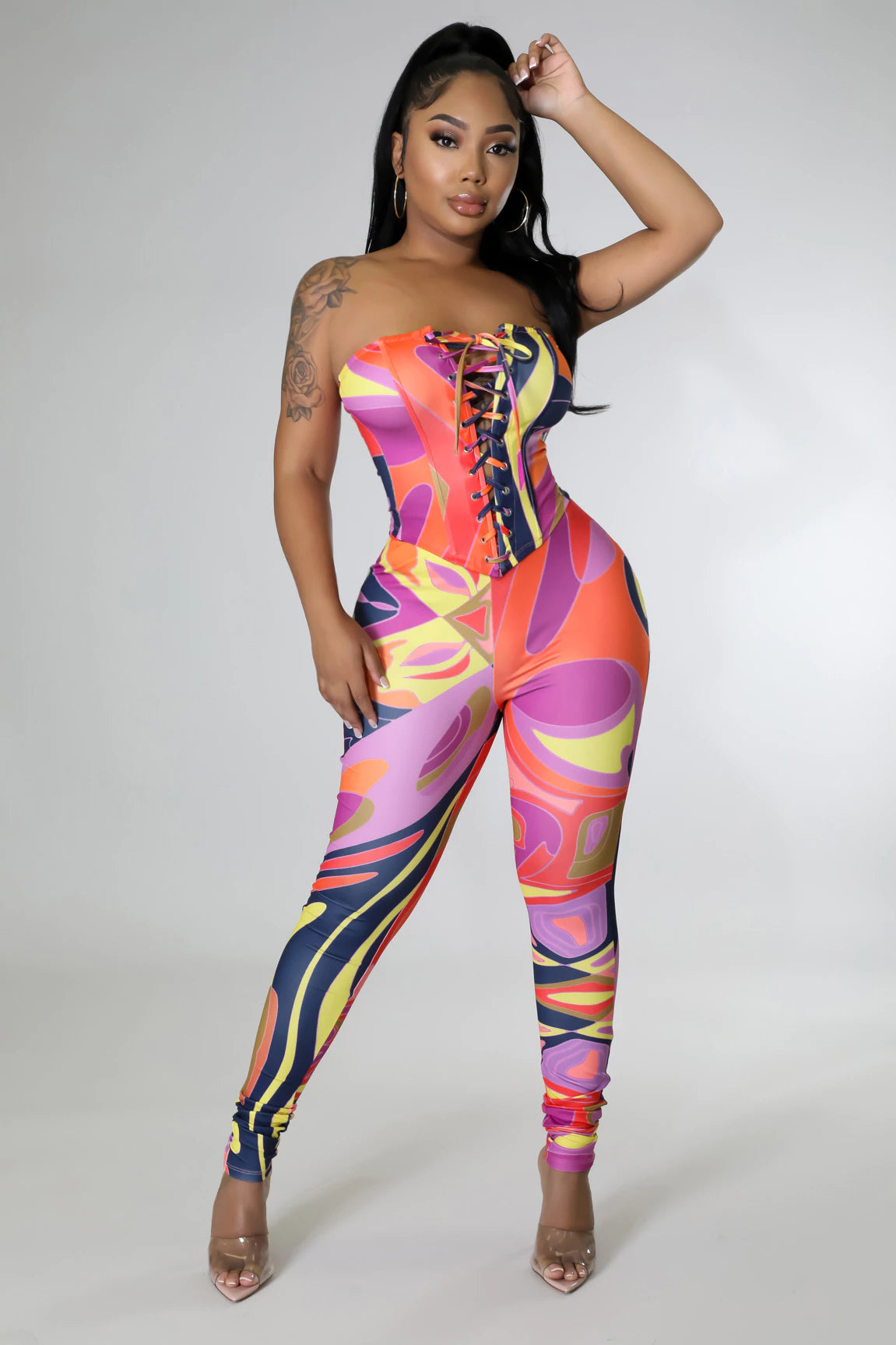 Keena 2-Piece Legging Set for Women - High Waist Yoga Pants & Sports Bra Outfit - Perfect for Workout, Gym, Running & Lounge Wear