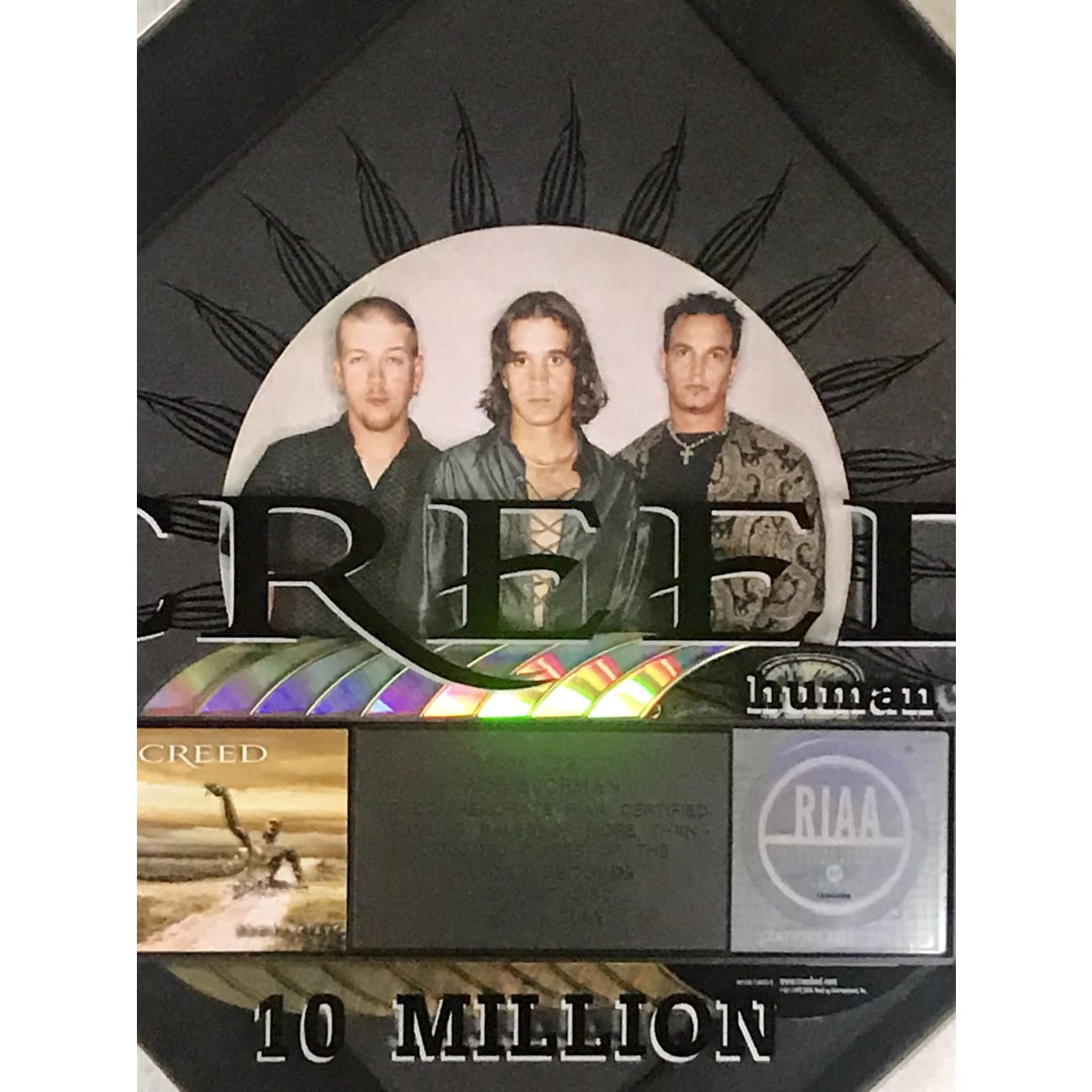 Creed Human Clay RIAA 10x Platinum Award - Official Music Album for Collectors & Fans | Perfect for Home Display, Music Memorabilia Collections & Gift Giving