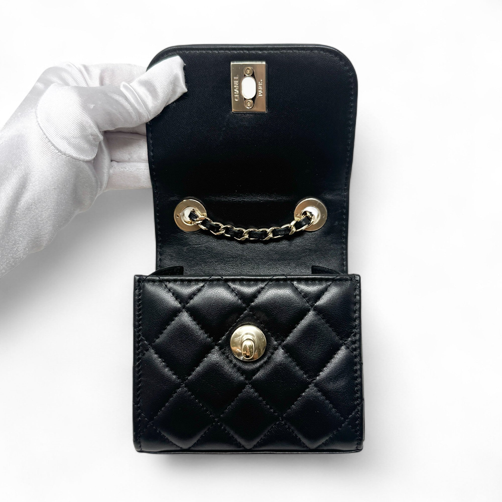 Chanel Black Micro Trendy CC Flap Bag - Luxury Quilted Leather Crossbody Purse for Women | Perfect for Evening Parties, Date Nights & Special Occasions