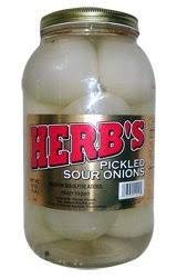 Herb's Pickled Sour Onions - 80 oz (5 lb) Jar - Tangy & Crunchy for Sandwiches, Salads & Charcuterie Boards