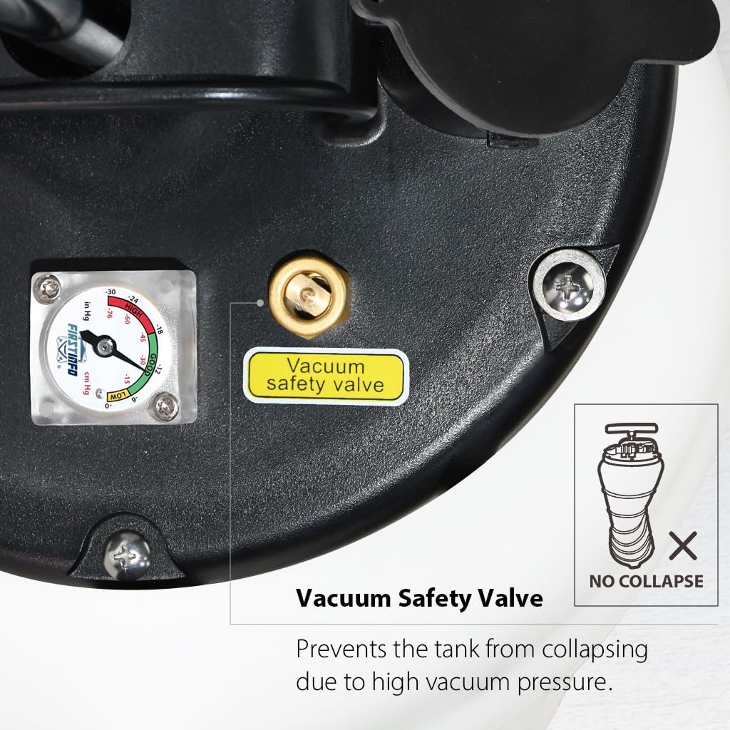 FIRSTINFO A1107USY5 3rd Gen 10.5L Manual & Pneumatic Oil Vacuum Extractor Pump with Safety Valve | 51