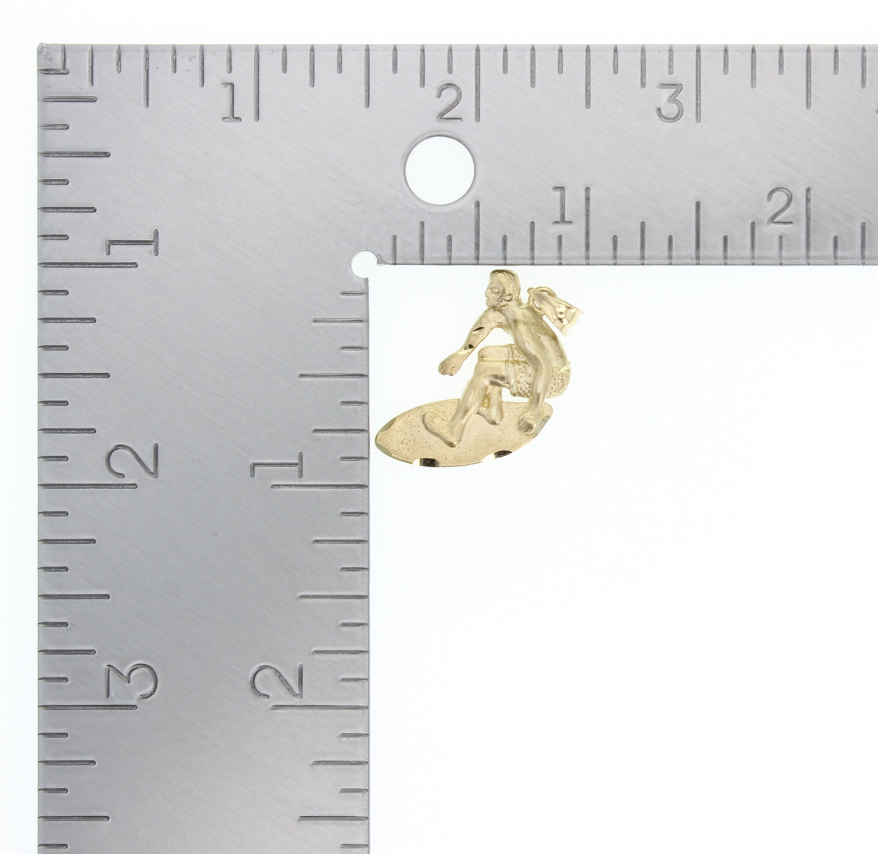 Men's Surfing Diamond Cut Charm Pendant Necklace - Perfect for Beach Lovers & Water Sports Enthusiasts