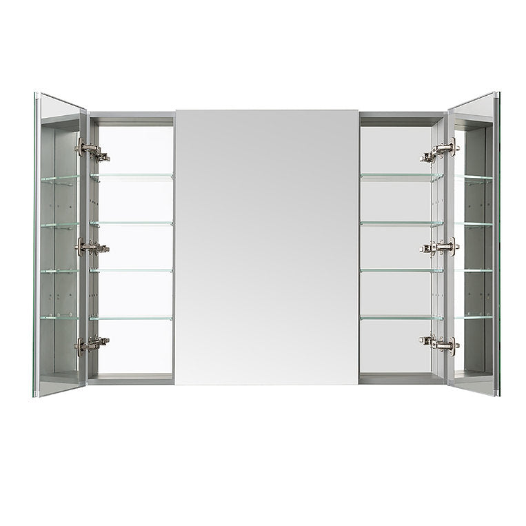 Aquadom Royale 40x30 Inch Triple Door Bathroom Medicine Cabinet with Mirror - Perfect for Bathroom Storage, Bedroom Organization & Home Decor