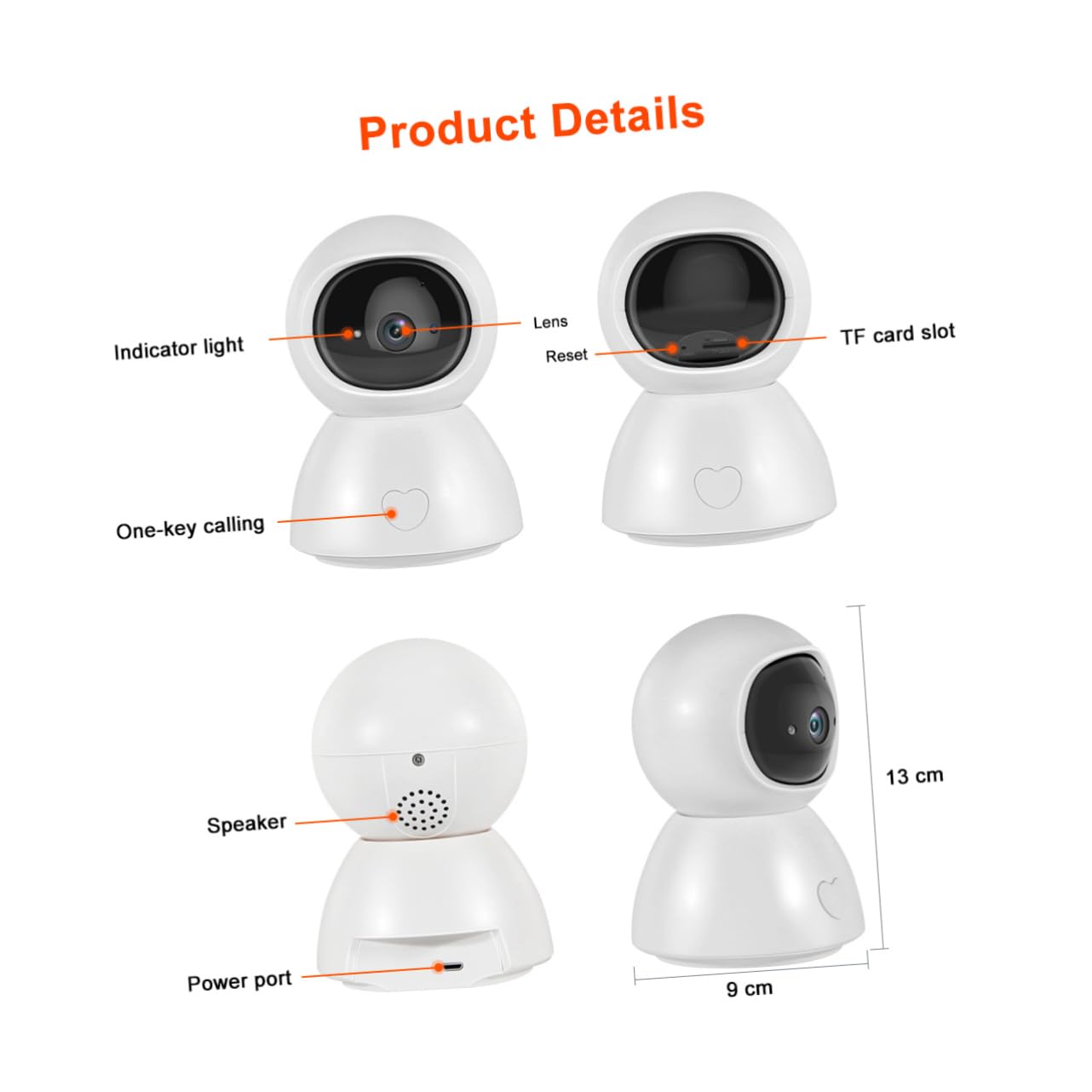 ULDIGI Indoor Pet Camera - 1080P HD WiFi Pet Monitor for Dogs & Cats, Night Vision, 2-Way Audio, Motion Detection - White Plastic Home Security Camera (Perfect for Pet Owners & Home Surveillance)