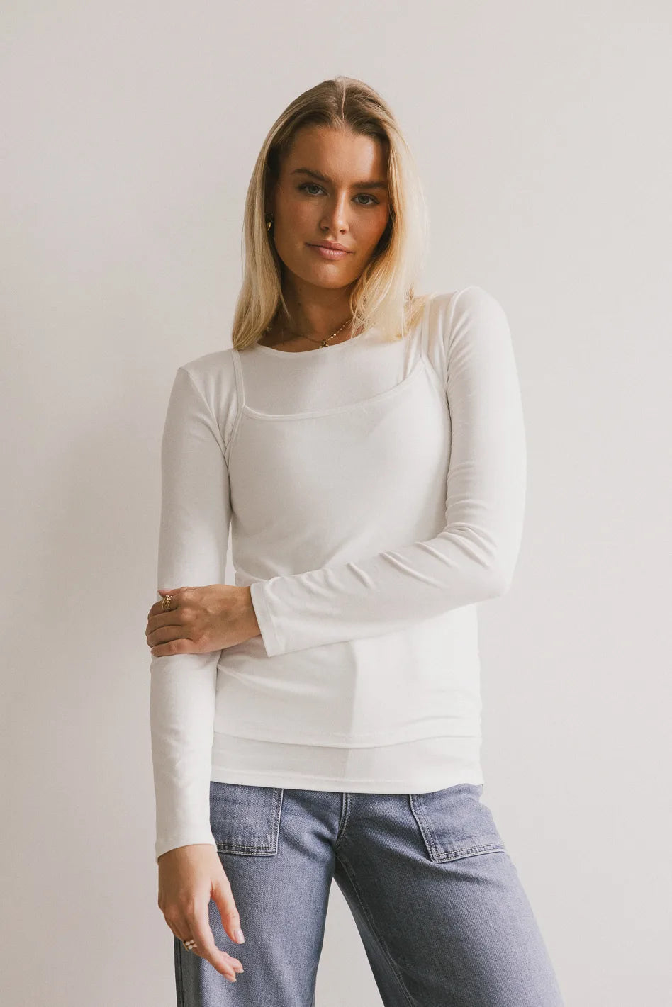 Annalise Ivory Knit Top for Women - Soft & Comfortable Casual Wear for Everyday Outfits