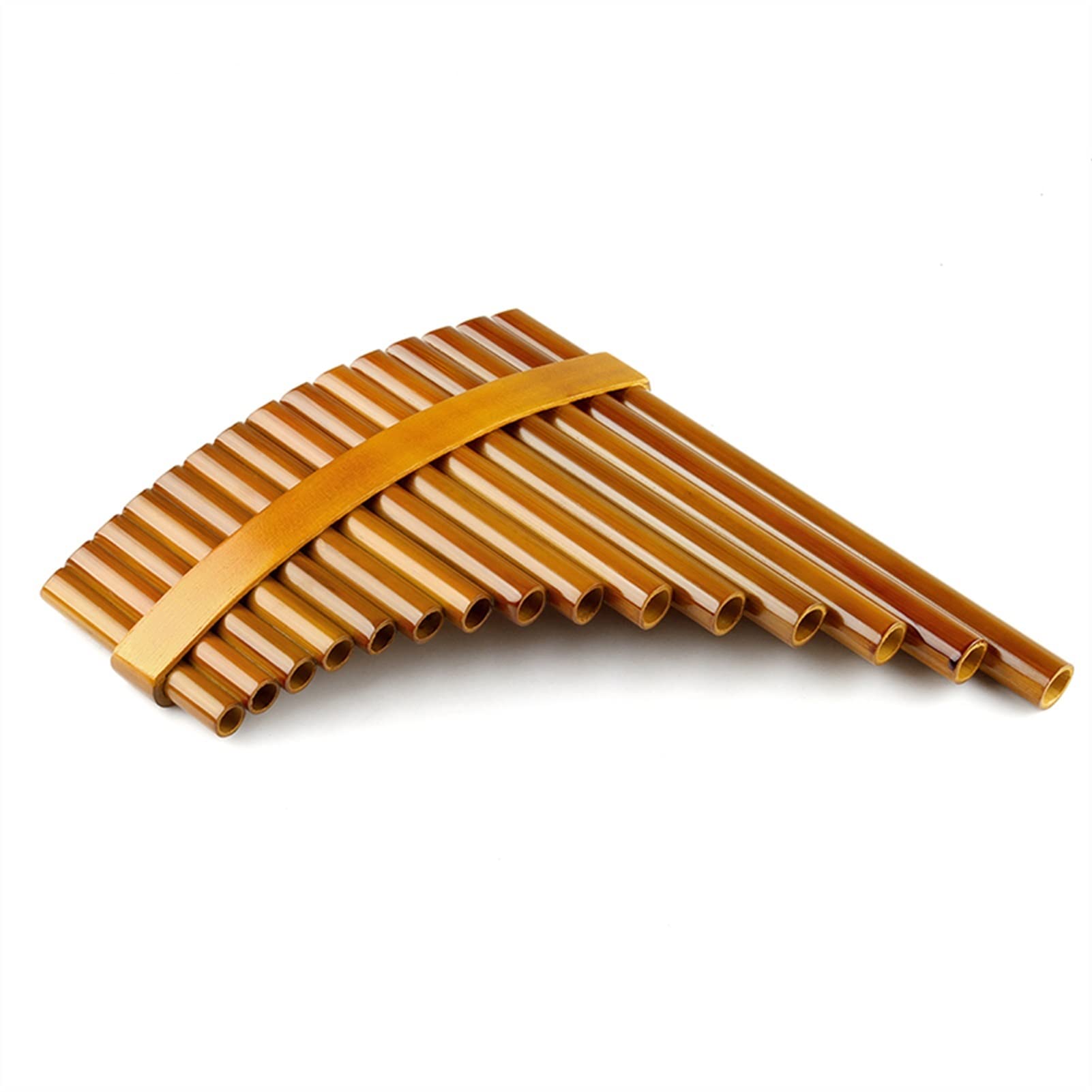 Professional G Key Brown Pan Flute - Handmade 15 Pipe Panpipes Wind Instrument for Music Performances, Meditation & Relaxation | Perfect for Beginners & Professionals