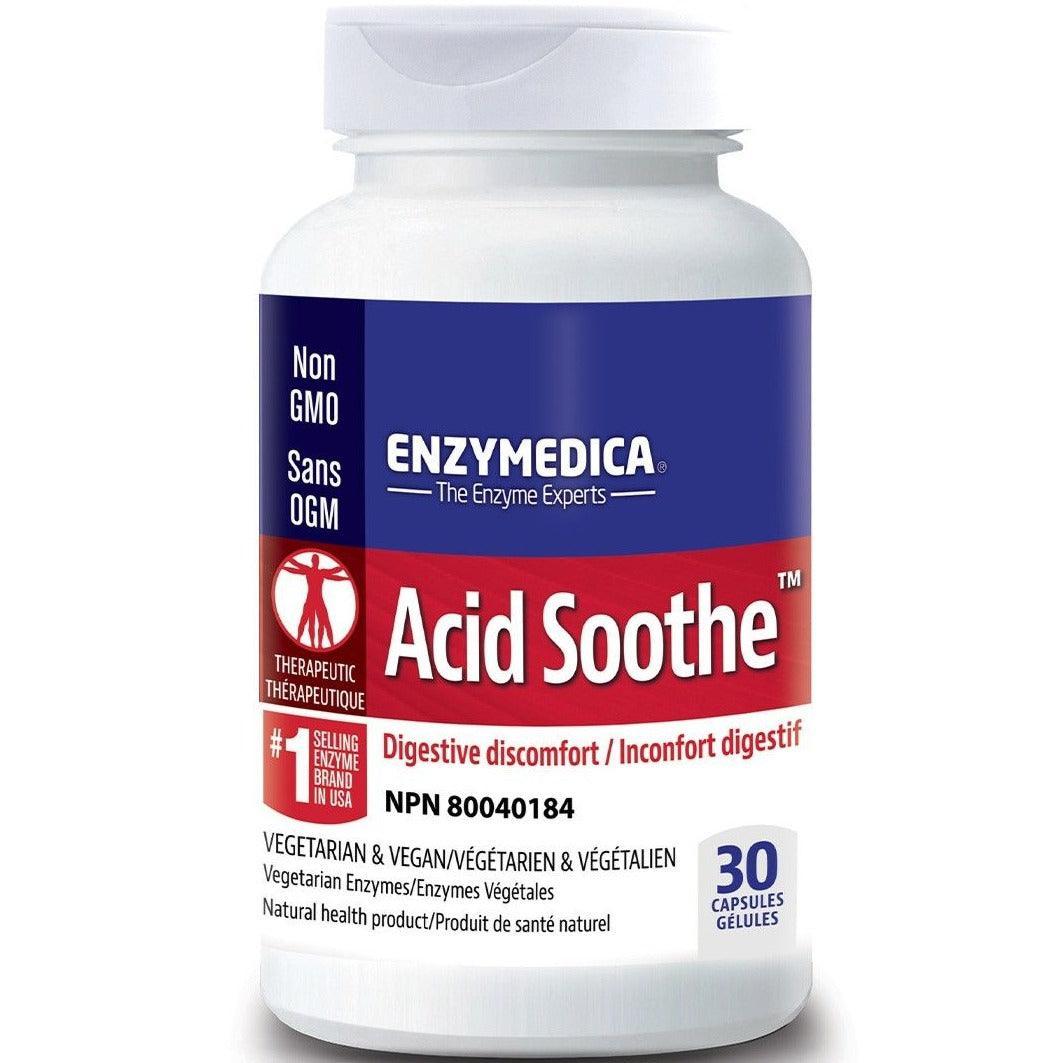 Enzymedica Acid Soothe Digestive Support Supplement - 30 Capsules for Heartburn Relief & Stomach Comfort | Supports Healthy Digestion After Meals