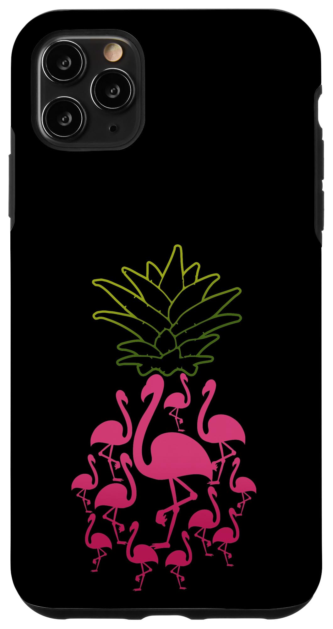 iPhone 11 Pro Max Case - Flamingo Pineapple Cute Tropical Design, Shockproof Protective Phone Cover for Women - Perfect Gift for Girls, Beach Vacation & Summer Outings