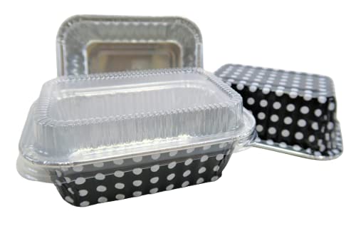 KitchenDance Disposable Aluminum Mini 6oz Loaf Pans (6 Ounce) - 12 Pack with Lids - Perfect for Baking, Meal Prep & Party Favors - Great for Muffins, Brownies & Individual Desserts